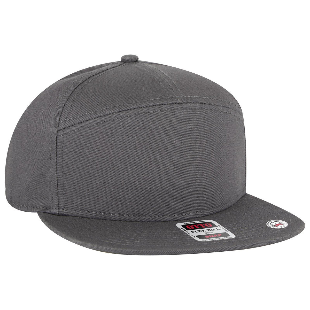 Right View of 025 - Char. Gray OTTO CAP "OTTO SNAP" 7 Panel Pro Style Snapback Hat