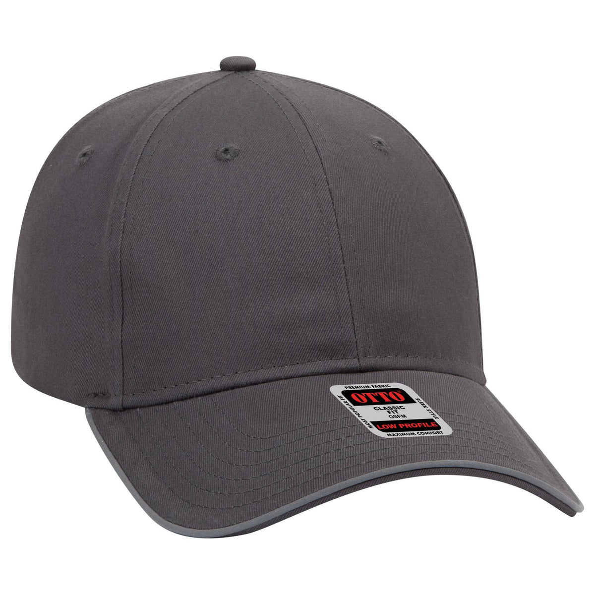 Right View of 025 - Char. Gray OTTO CAP Reflective 6 Panel Low Profile Baseball Cap