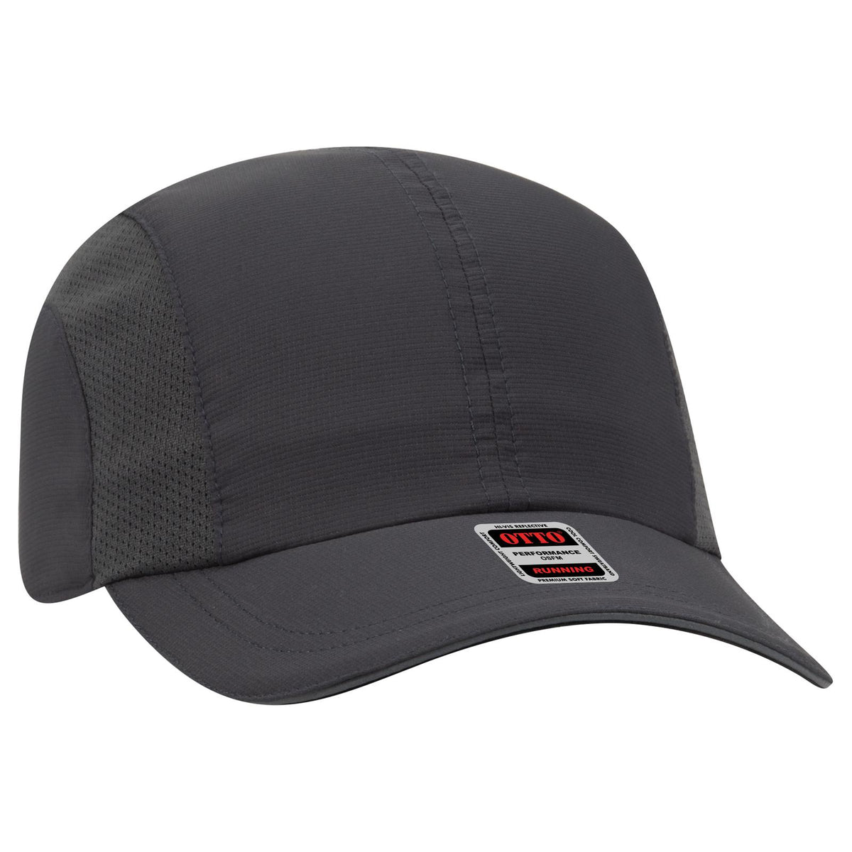 Right View of 025 - Char. Gray OTTO CAP Reflective 6 Panel Running Cap