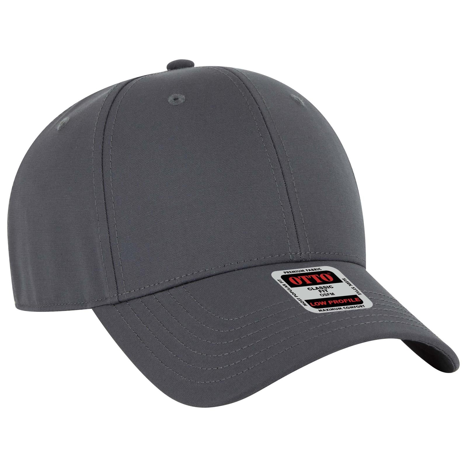 Front View of 025B - Ch Gry OTTO CAP 6 Panel Low Profile Baseball Cap