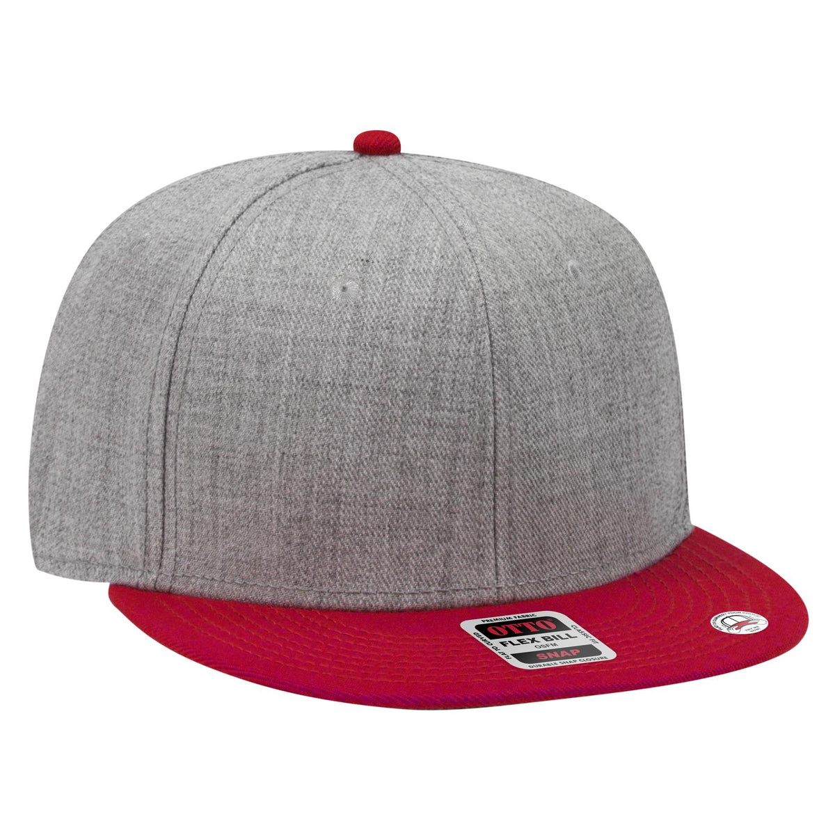 Right View of 027474 - Red/H.Gry/H.Gry OTTO CAP "OTTO SNAP" 6 Panel Pro Style Snapback Hat