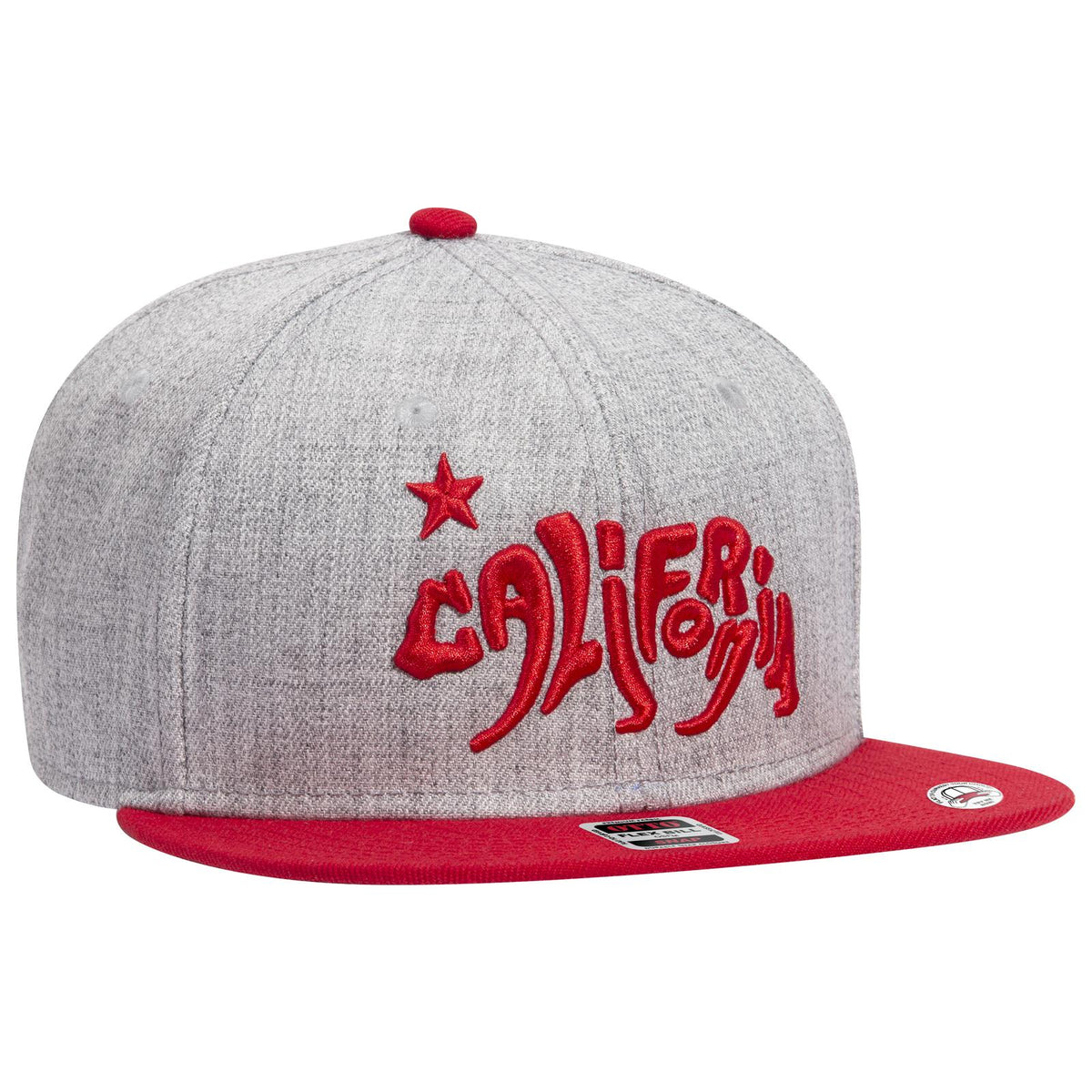 Right View of 027474 - Red/H.Gry/H.Gry OTTO CAP "OTTO SNAP" 6 Panel Pro Style Snapback Hat