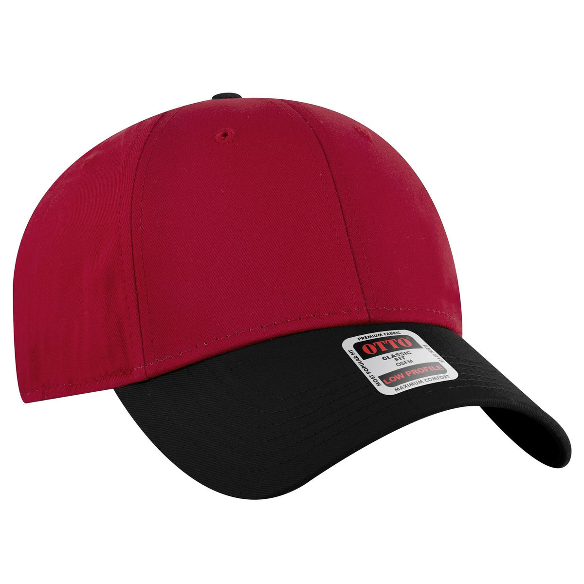 Right View of 030202 - Blk/Red/Red OTTO CAP 6 Panel Low Profile Baseball Cap