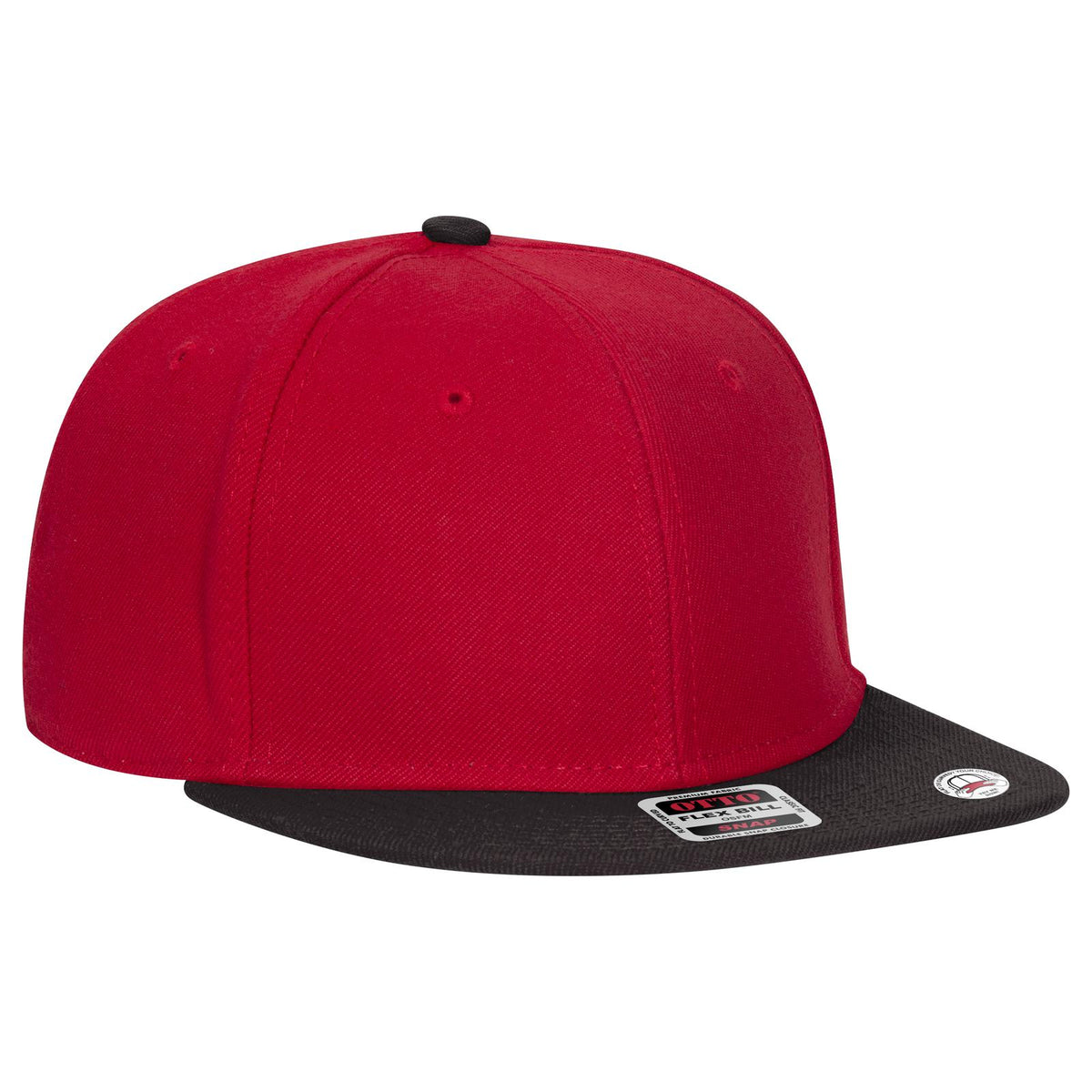 Right View of 030202 - Blk/Red/Red OTTO CAP "OTTO SNAP" 6 Panel Pro Style Snapback Hat