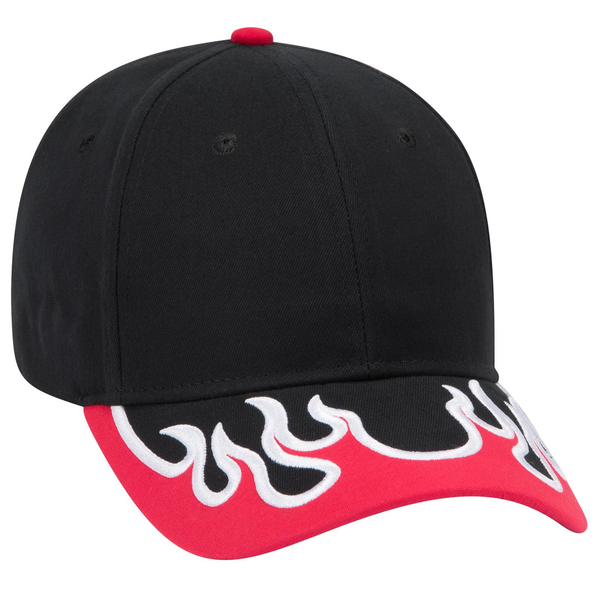 Right View of 030216C - Blk/Red/Wht OTTO CAP 6 Panel Low Profile Baseball Cap