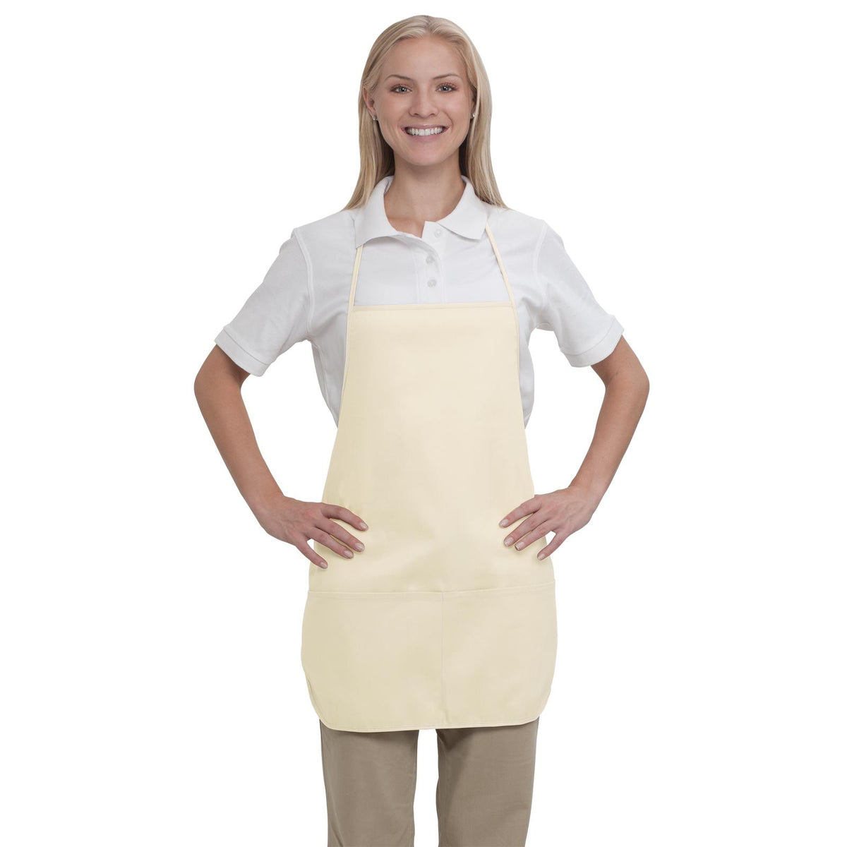 Right View of 031 - Natural OTTO 2 Pocket Medium Bib Apron