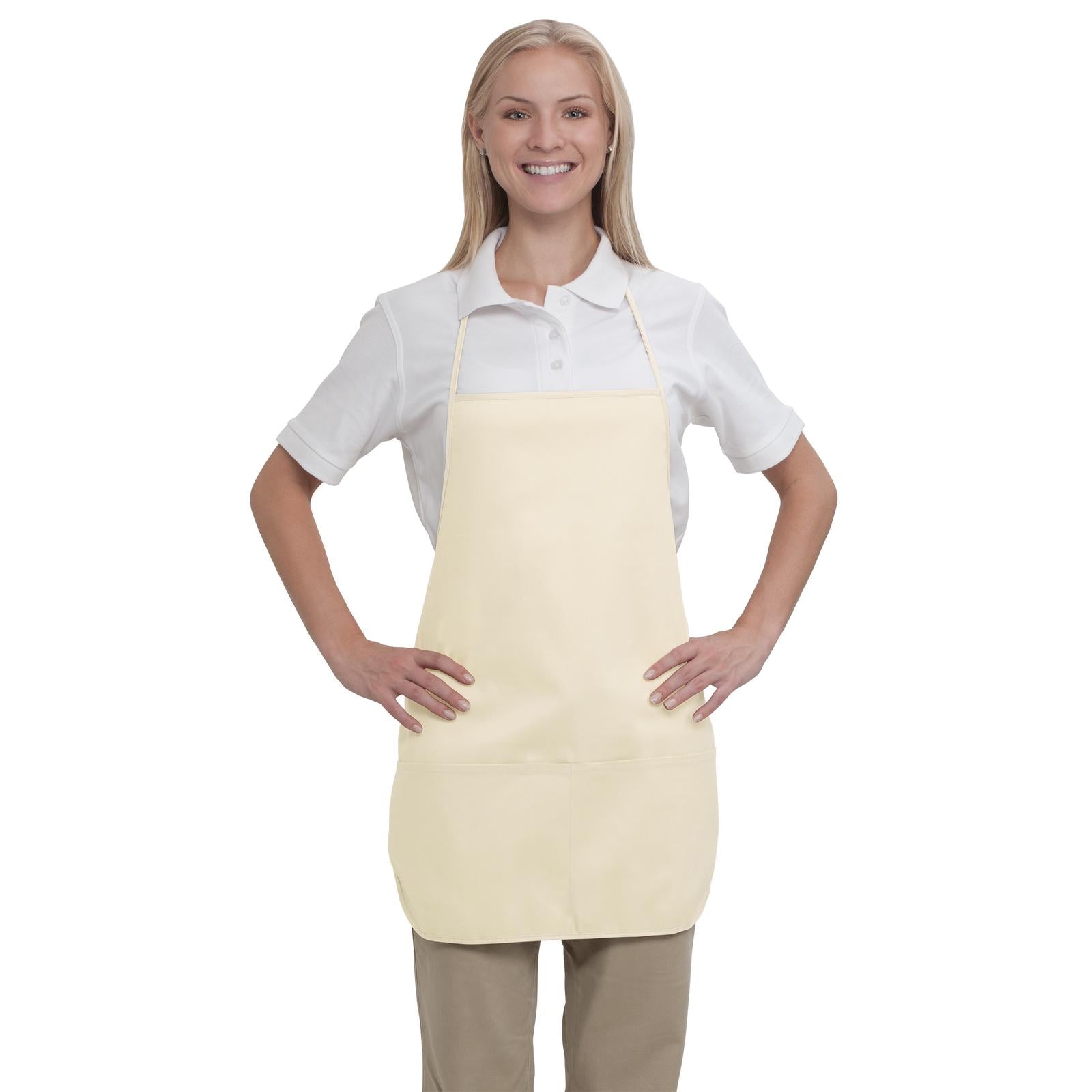 Front View of 031 - Natural OTTO 2 Pocket Medium Bib Apron
