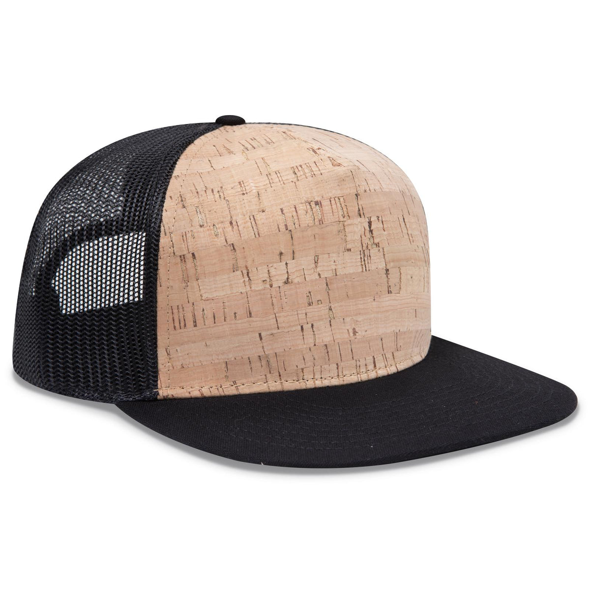 Right View of 0311203B - Blk/Cork/Blk OTTO CAP "OTTO SNAP" 5 Panel Pro Style Mesh Back Trucker Snapback Hat