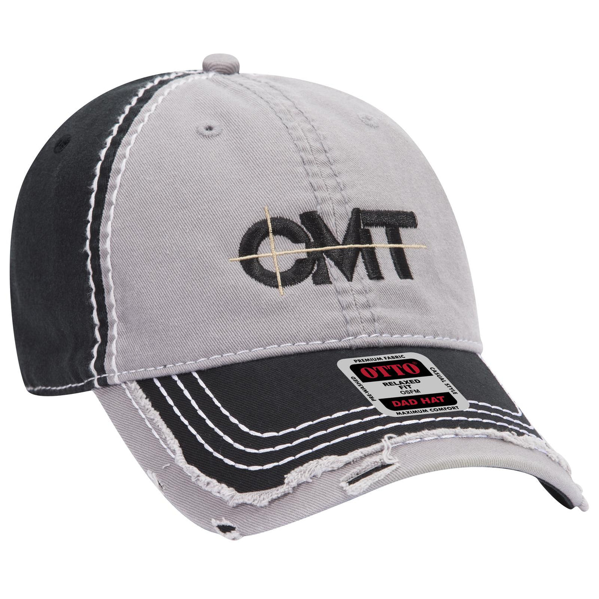 Right View of 031403 - Blk/Gry/Blk OTTO CAP 6 Panel Low Profile Dad Hat