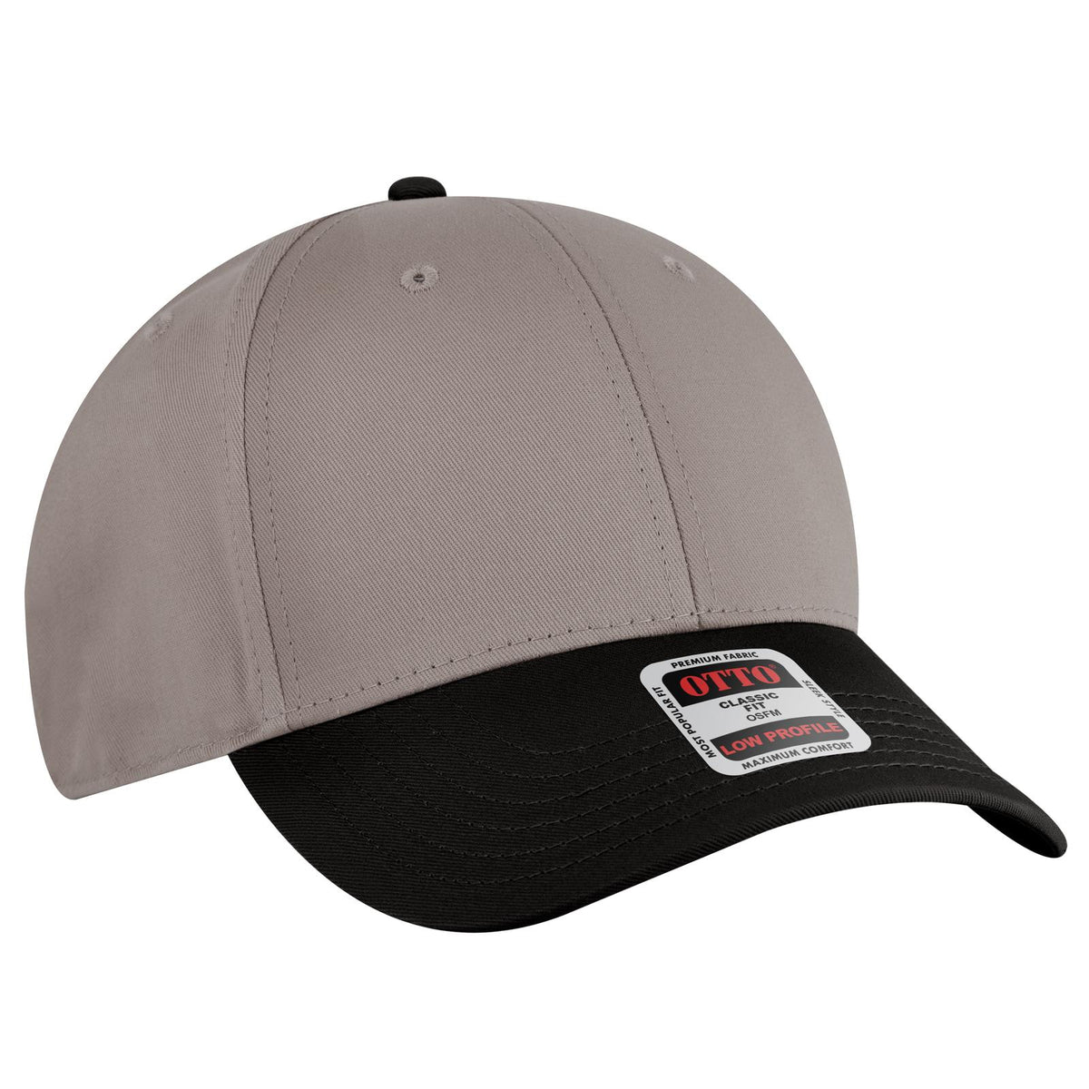 Right View of 031414 - Blk/Gry/Gry OTTO CAP 6 Panel Low Profile Baseball Cap