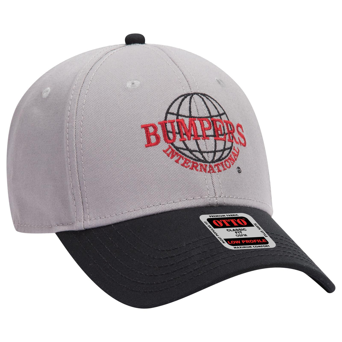 Right View of 031414 - Blk/Gry/Gry OTTO CAP 6 Panel Low Profile Baseball Cap