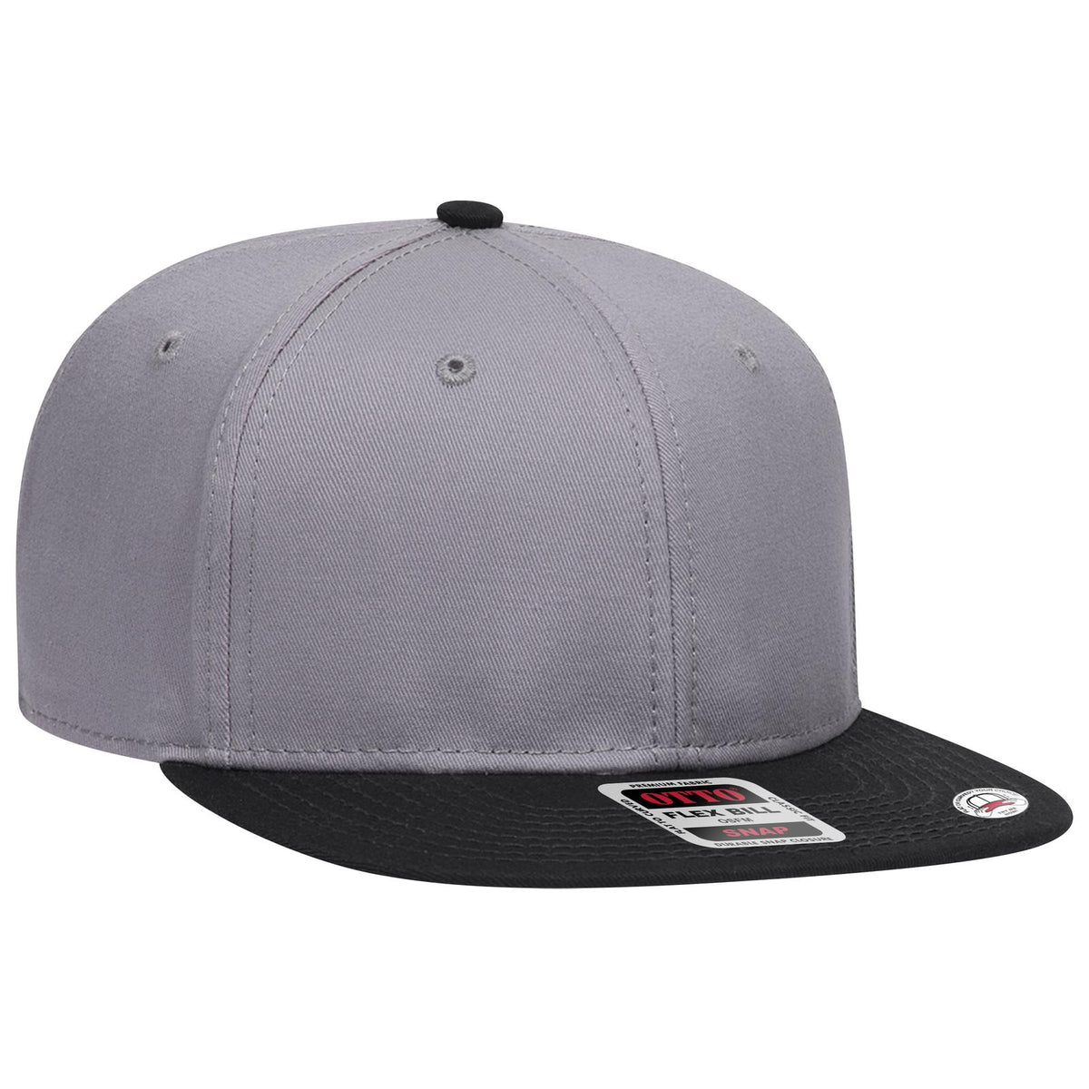 Right View of 031414 - Blk/Gry/Gry OTTO CAP “OTTO SNAP” 6 Panel Pro Style Snapback Hat