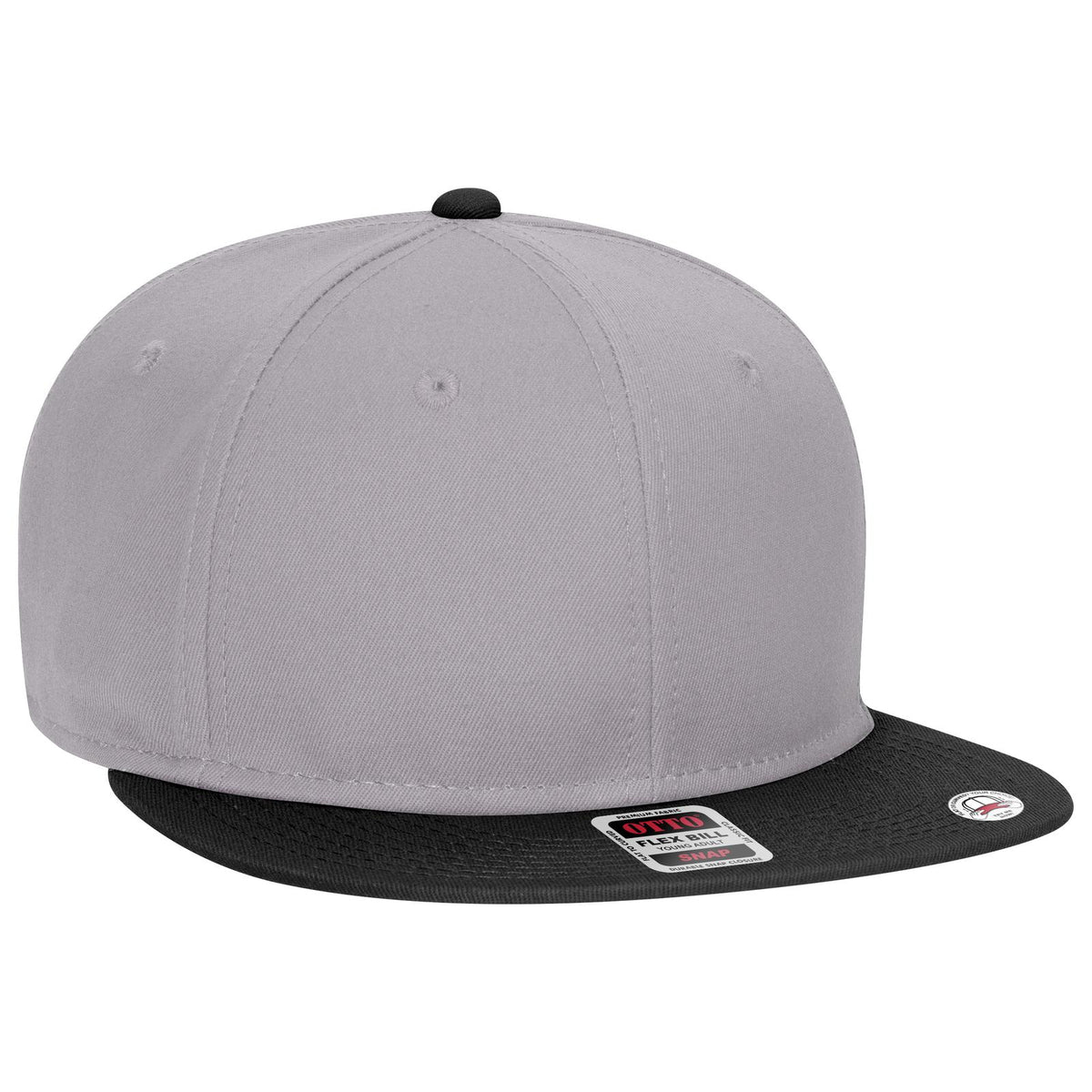 Right View of 031414 - Blk/Gry/Gry OTTO CAP “OTTO SNAP” 6 Panel Pro Style Snapback Hat