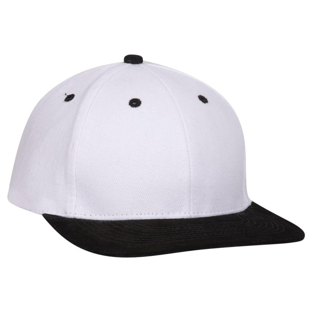 Front View of 0316 - Blk/Wht OTTO CAP 6 Panel Low Profile Baseball Cap