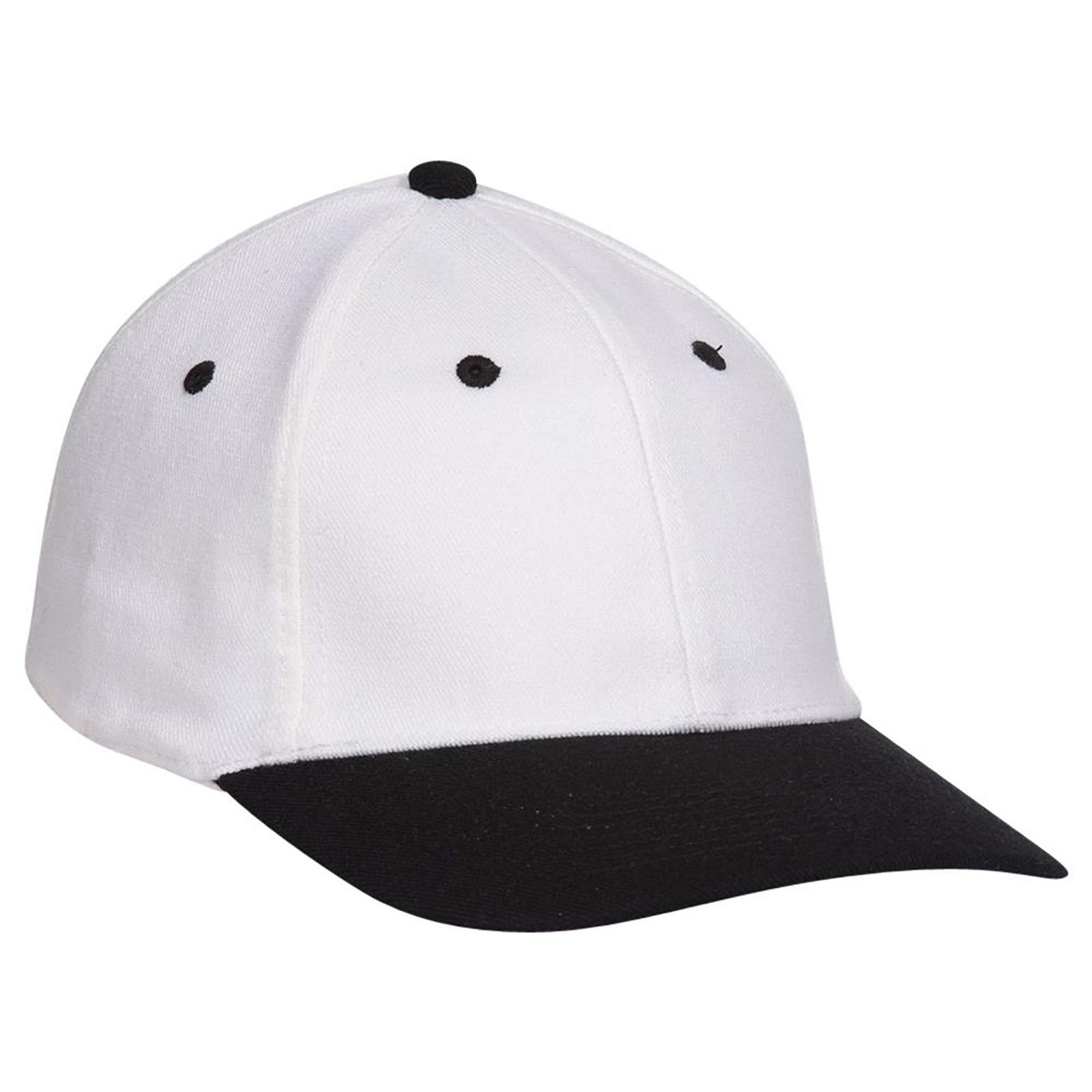 Front View of 0316 - Blk/Wht OTTO CAP "OTTO FLEX" Fitted 6 Panel Low Profile Baseball Cap