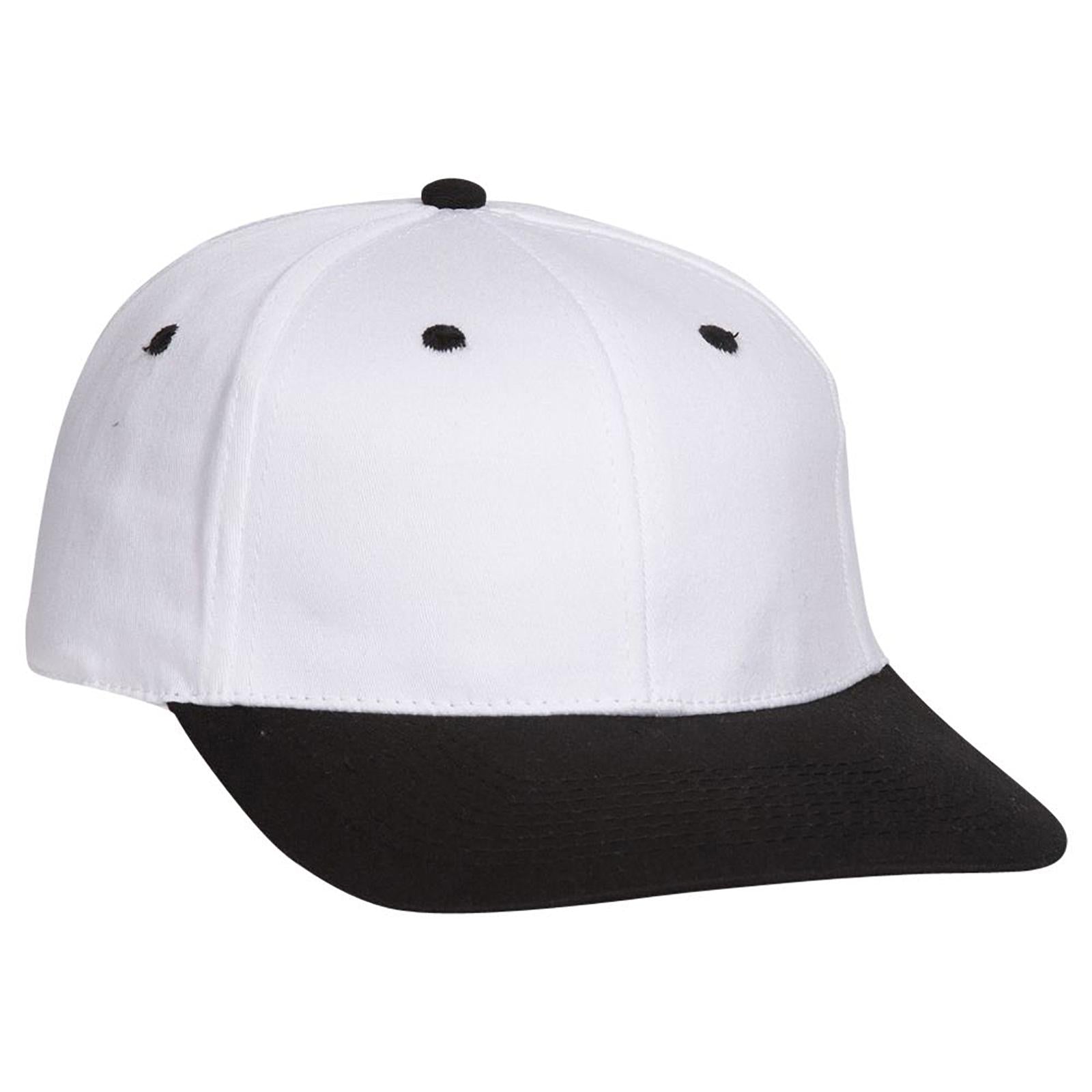 Front View of 0316 - Blk/Wht OTTO CAP "OTTO FLEX" Fitted 6 Panel Low Profile Baseball Cap