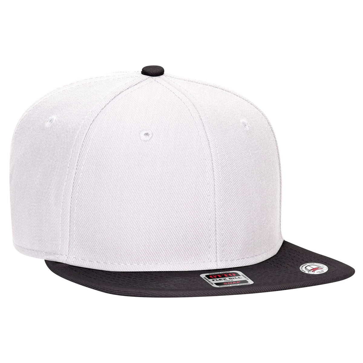 Right View of 031616 - Blk/Wht/Wht OTTO CAP "OTTO SNAP" 6 Panel Pro Style Snapback Hat
