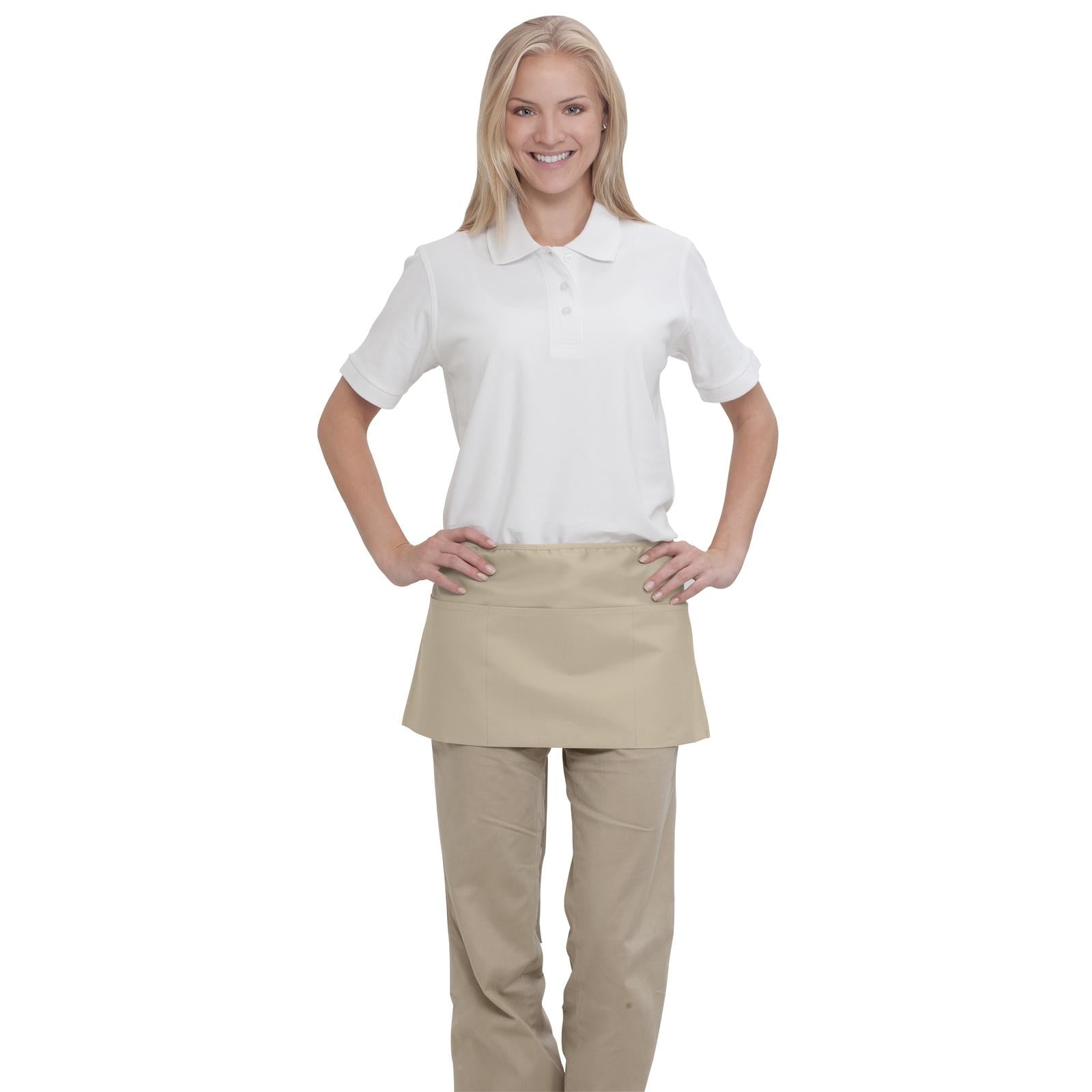 Front View of 032 - Khaki OTTO 3 Pocket Waist Apron