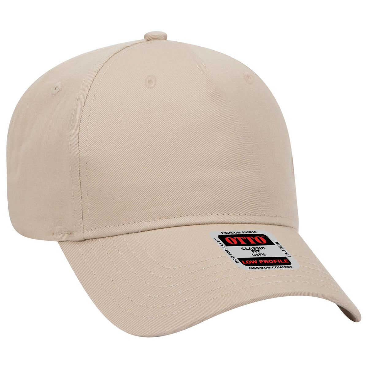 Right View of 032 - Khaki OTTO CAP 5 Panel Low Profile Baseball Cap