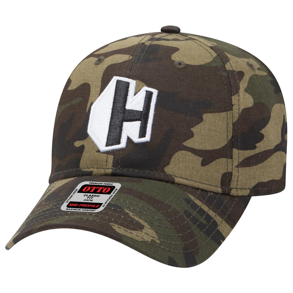 Right View of 032 - Khaki OTTO CAP 5 Panel Mid Profile Baseball Cap