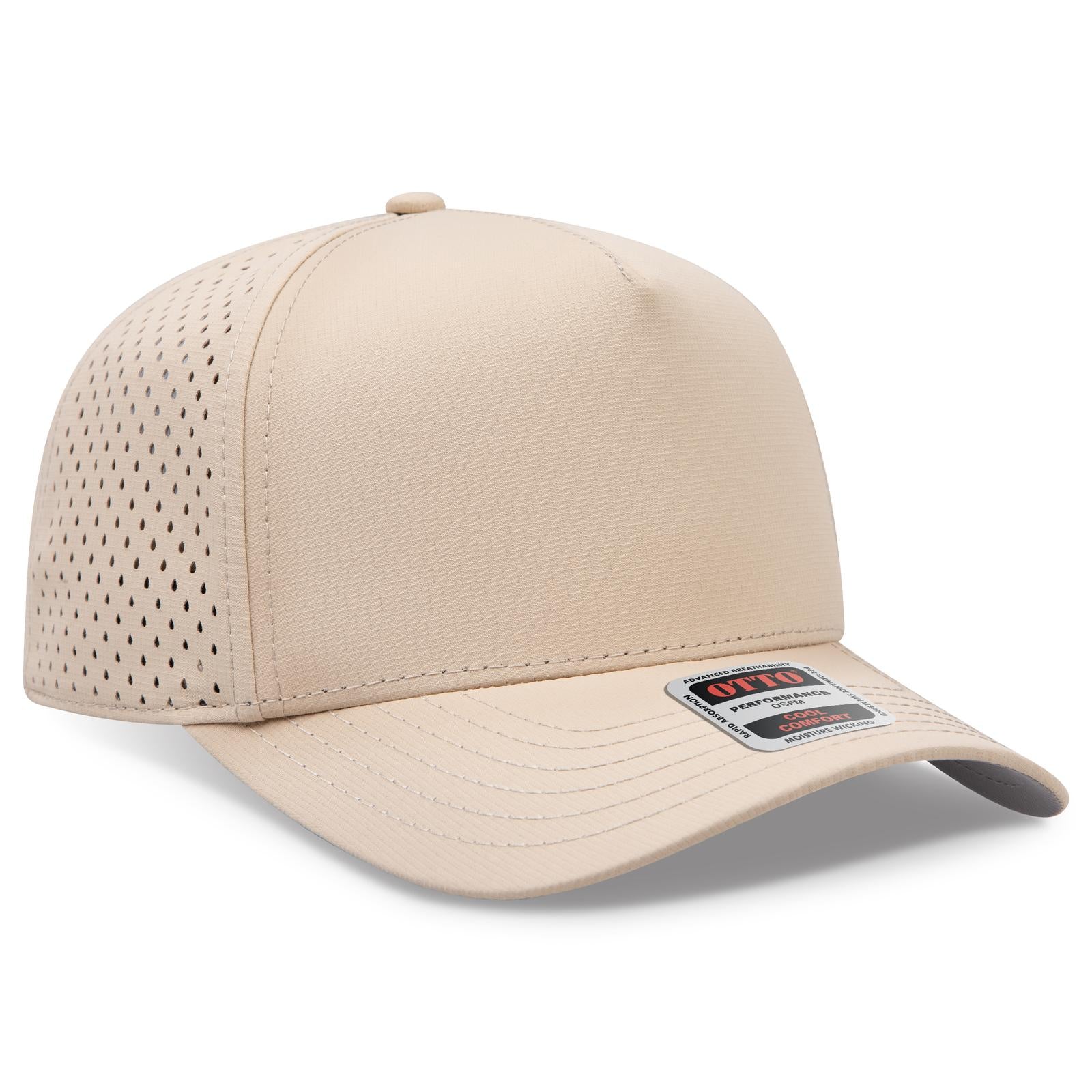 Right View of 032 - Khaki OTTO CAP 5 Panel Mid Profile Baseball Cap