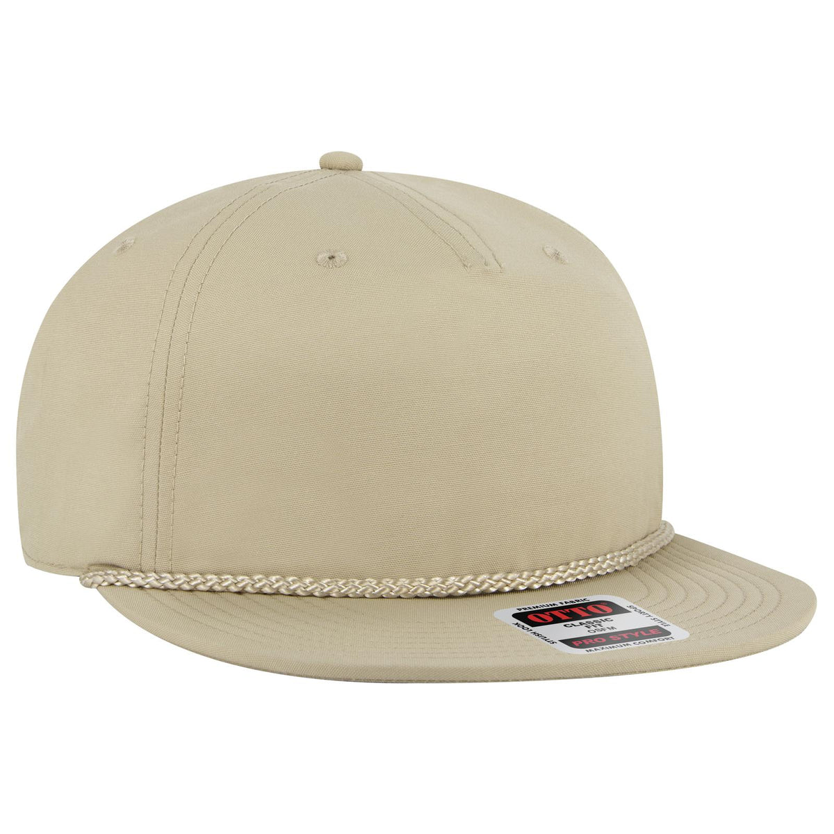 Right View of 032 - Khaki OTTO CAP 5 Panel Pro Style Baseball Cap