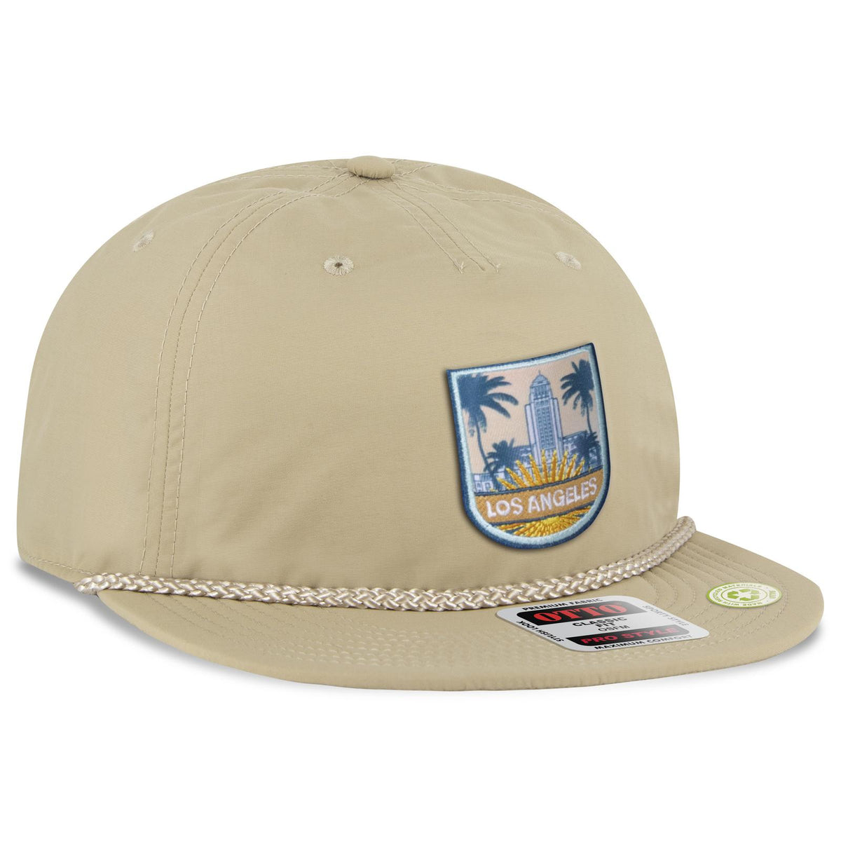 Right View of 032 - Khaki OTTO CAP 5 Panel Pro Style Baseball Cap