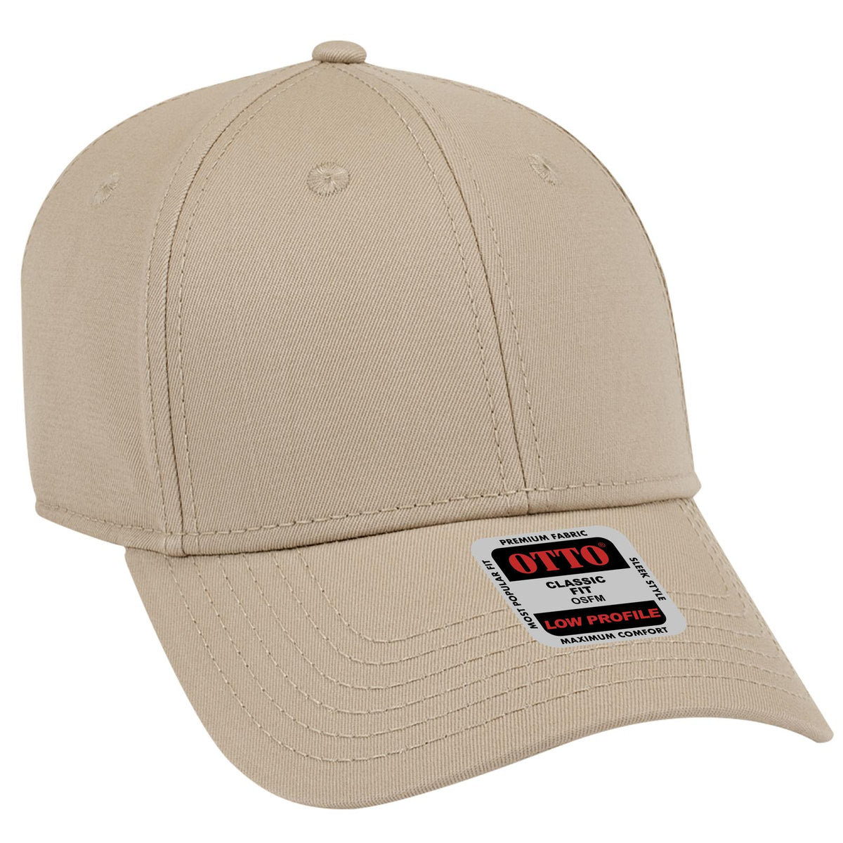 Right View of 032 - Khaki OTTO CAP 6 Panel Low Profile Baseball Cap