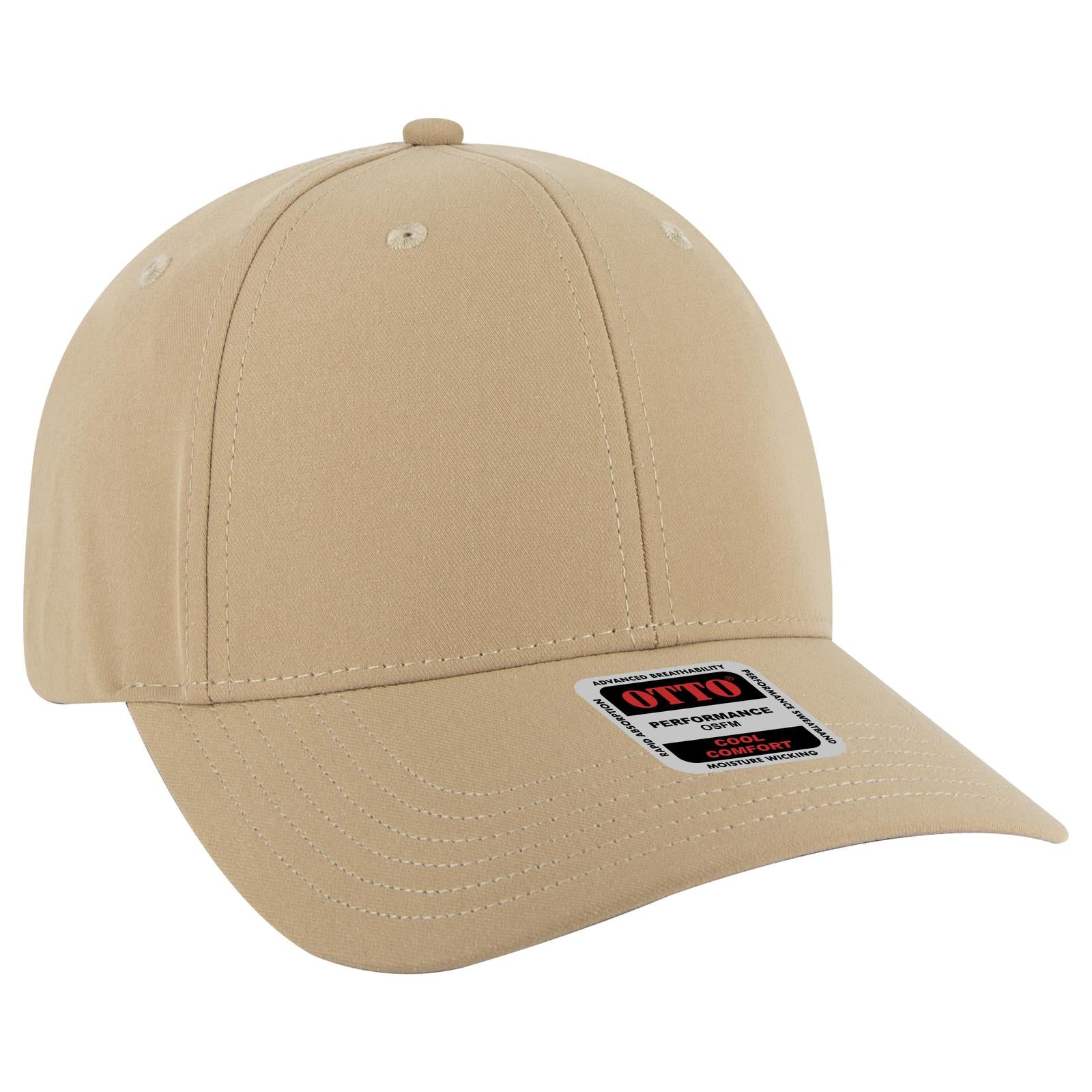 Front View of 032 - Khaki OTTO CAP 6 Panel Low Profile Baseball Cap