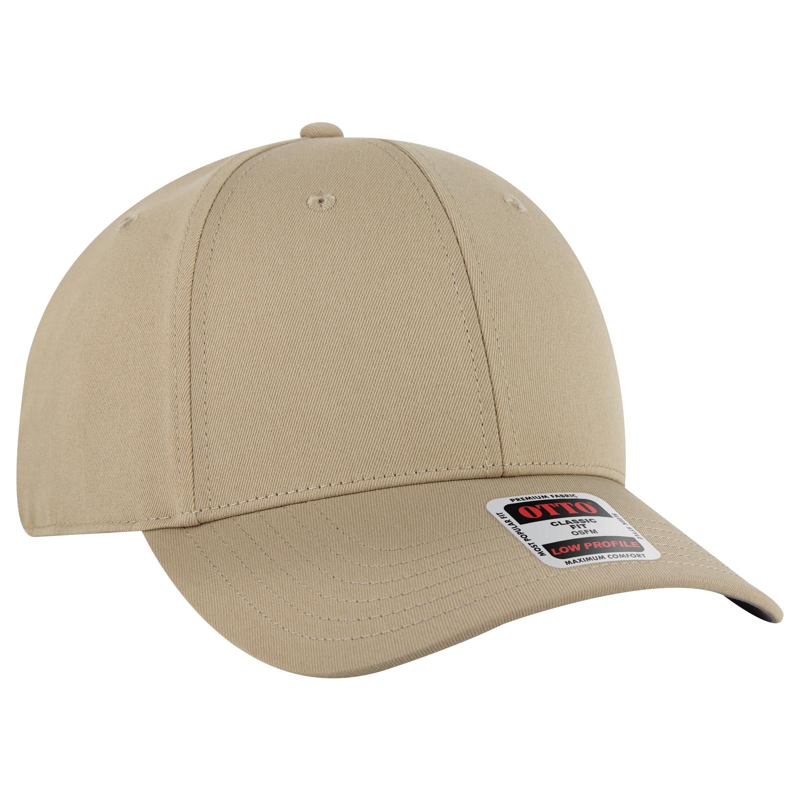 Right View of 032 - Khaki OTTO CAP 6 Panel Low Profile Baseball Cap