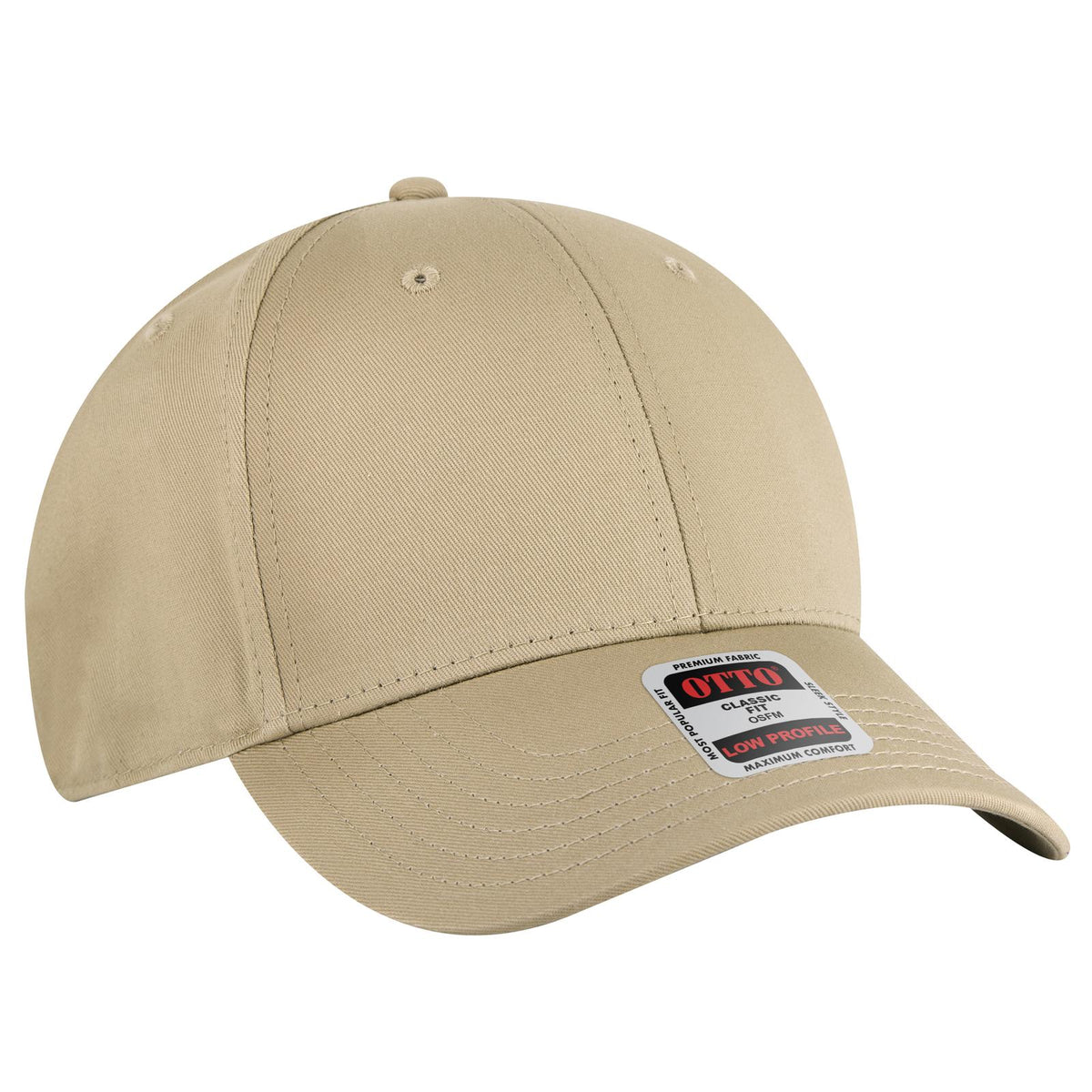 Right View of 032 - Khaki OTTO CAP 6 Panel Low Profile Baseball Cap