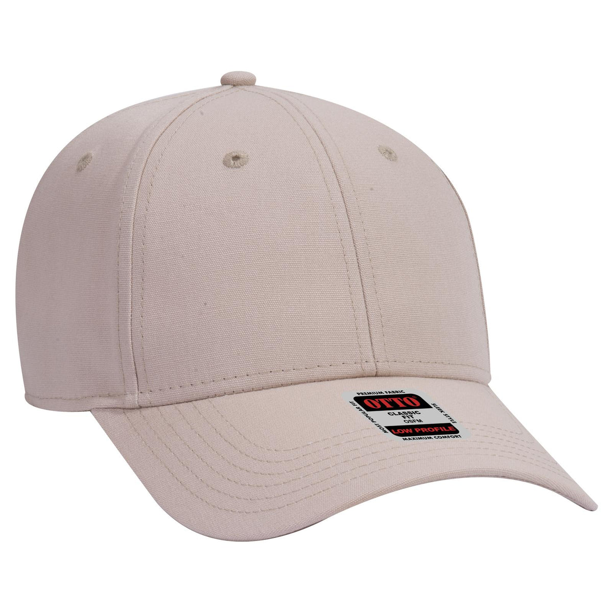 Right View of 032 - Khaki OTTO CAP 6 Panel Low Profile Baseball Cap