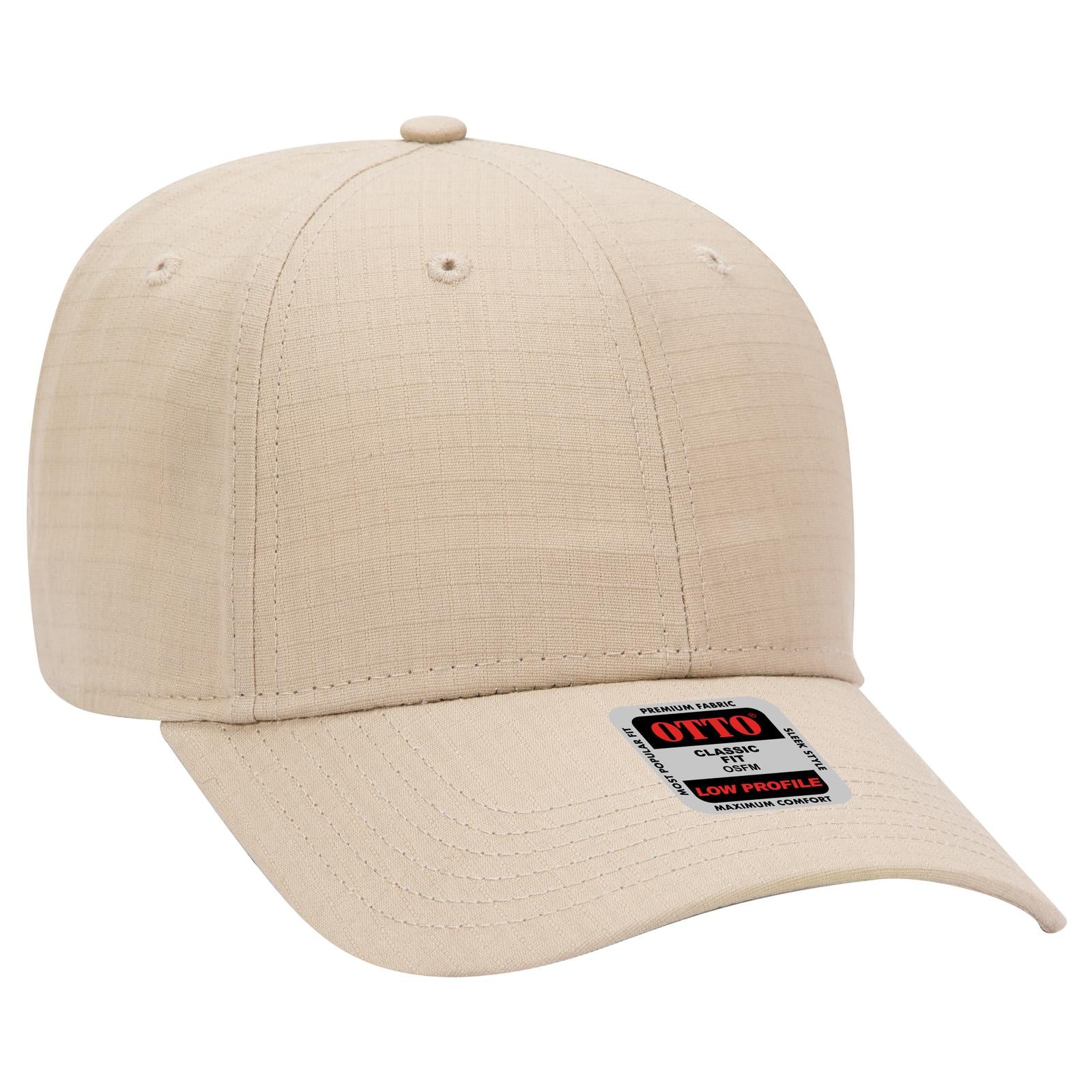 Right View of 032 - Khaki OTTO CAP 6 Panel Low Profile Baseball Cap