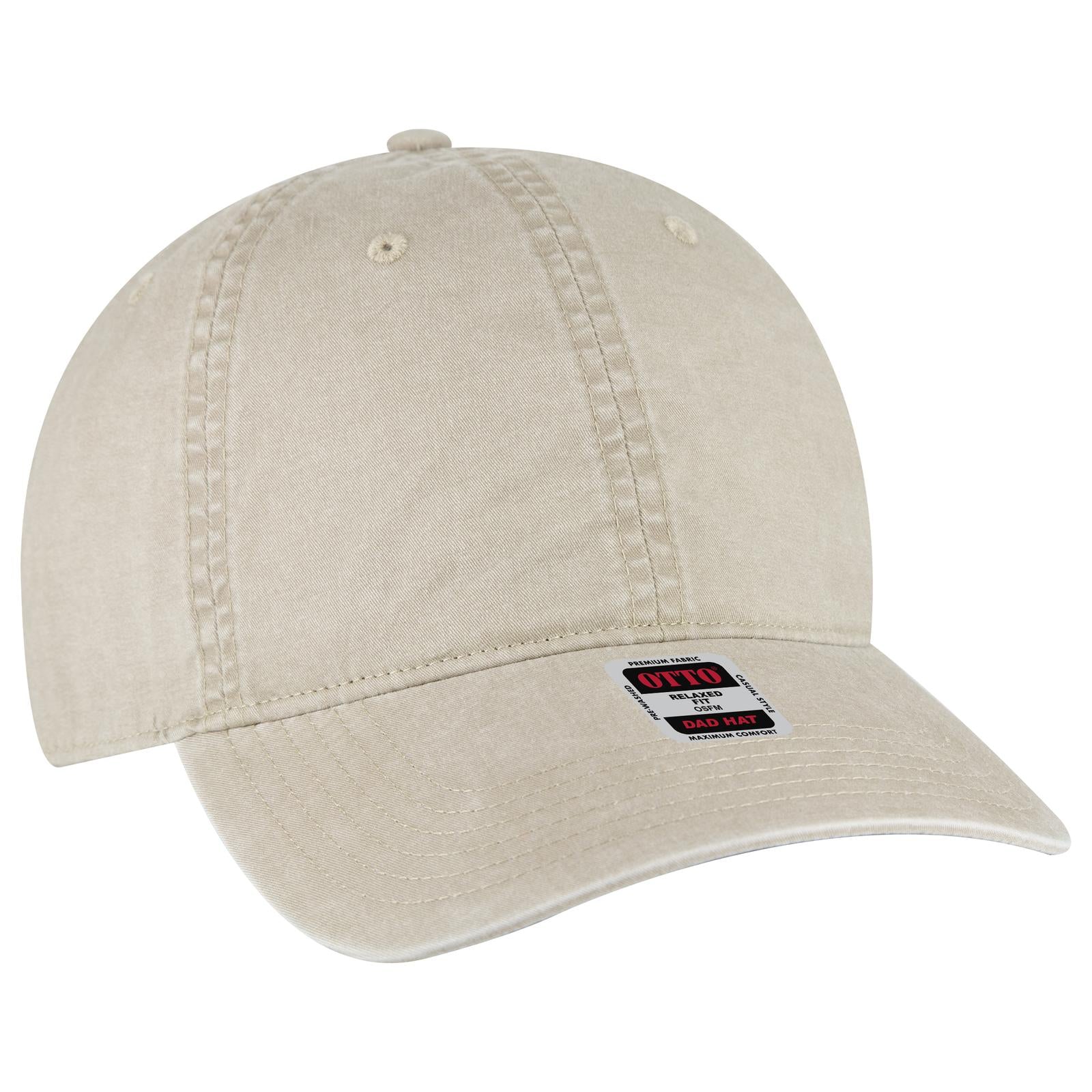Right View of 032 - Khaki OTTO CAP 6 Panel Low Profile Dad Hat