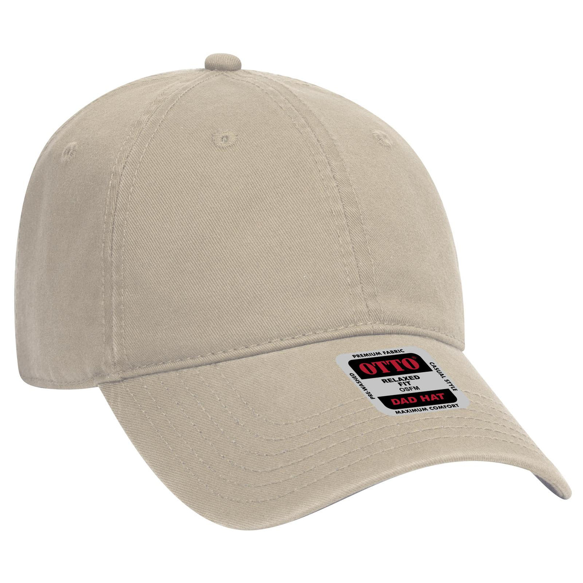Right View of 032 - Khaki OTTO CAP 6 Panel Low Profile Dad Hat