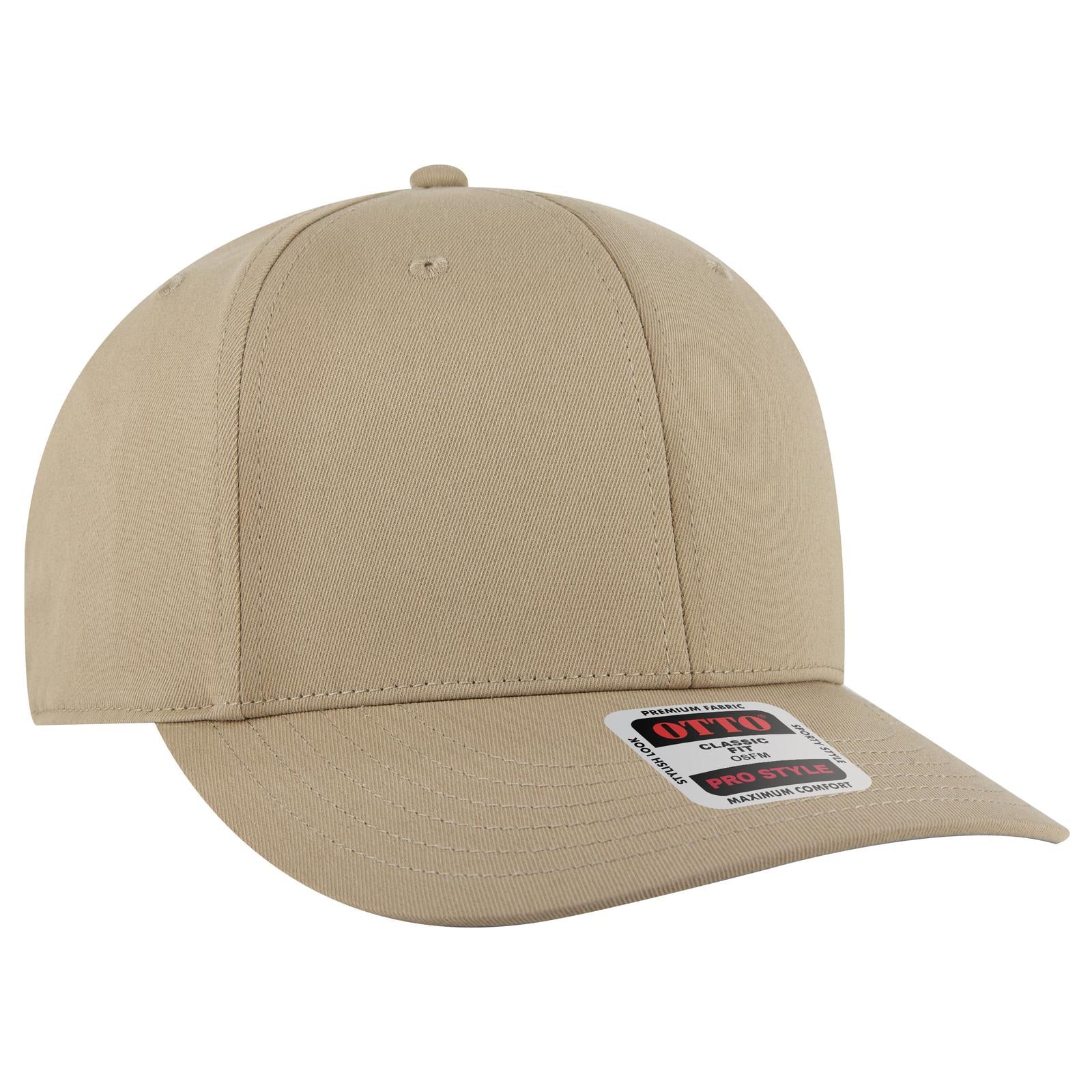 Right View of 032 - Khaki OTTO CAP 6 Panel Pro Style Baseball Cap