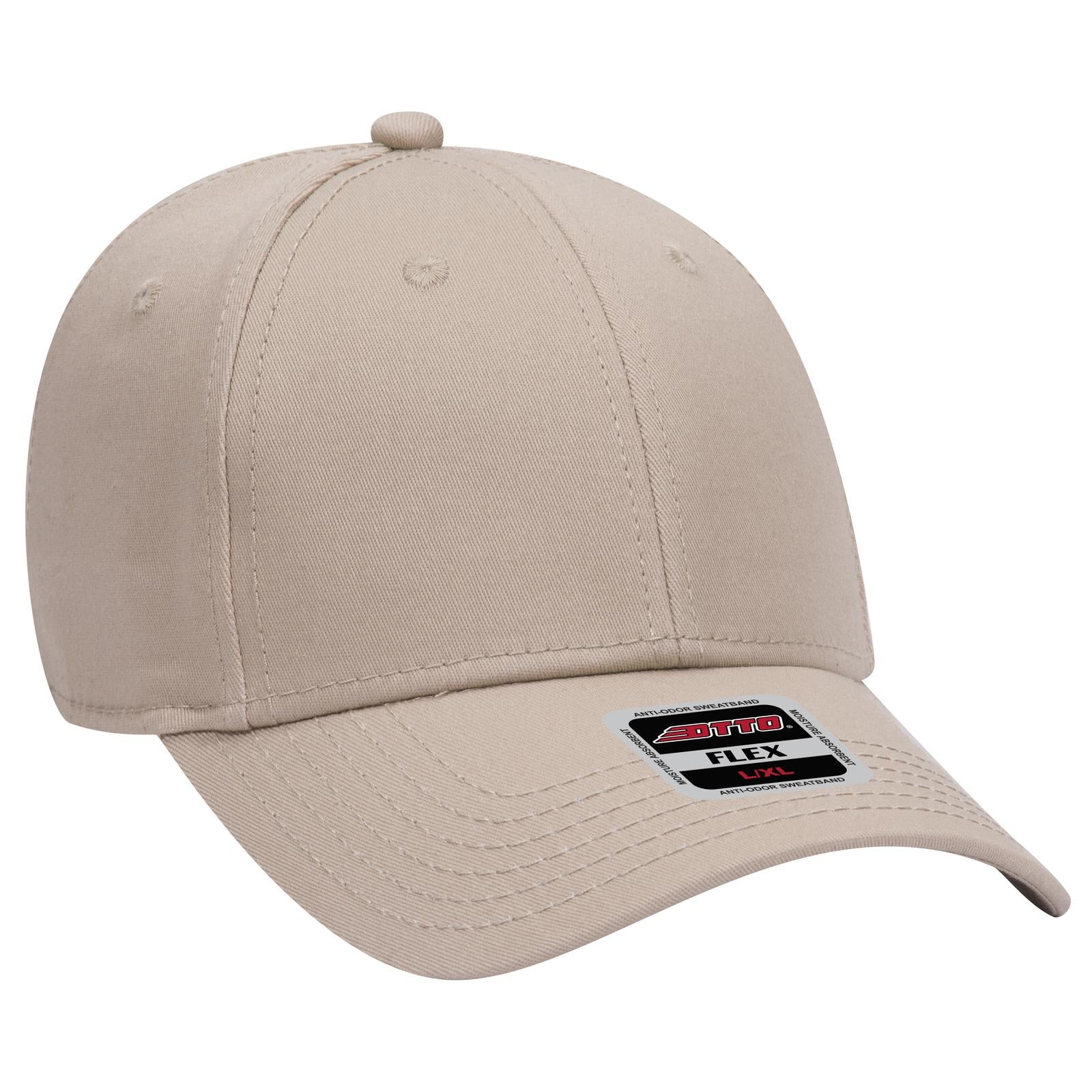 Right View of 032 - Khaki OTTO CAP "OTTO FLEX" Fitted 6 Panel Low Profile Baseball Cap