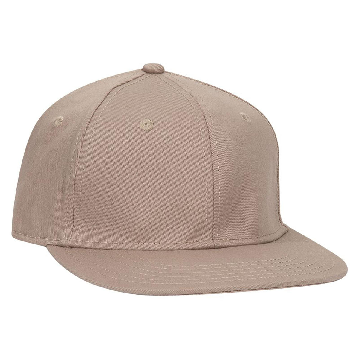 Right View of 032 - Khaki OTTO CAP "OTTO FLEX" Fitted 6 Panel Mid Profile Flat Visor Baseball Cap