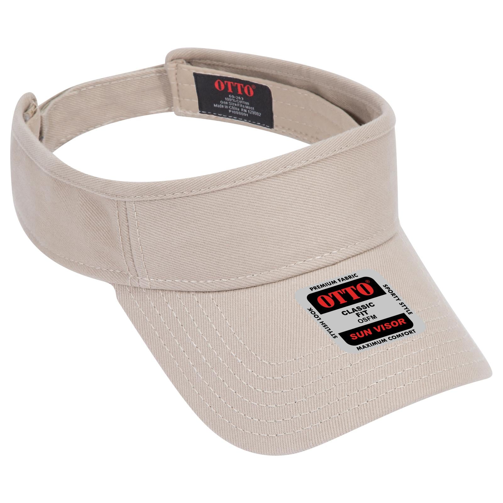 Front View of 032 - Khaki OTTO CAP Sun Visor