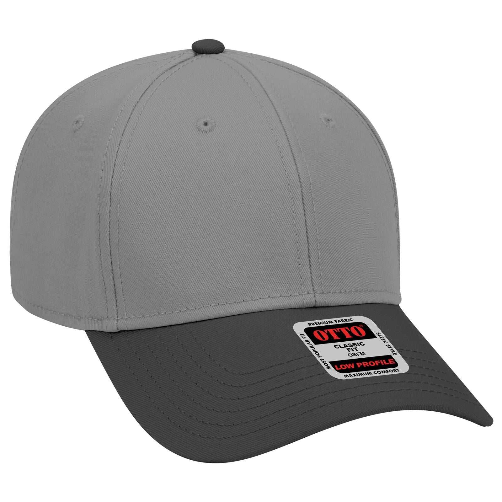Front View of 032525 - Blk/Ch.Gry/Ch.Gry OTTO CAP 6 Panel Low Profile Baseball Cap