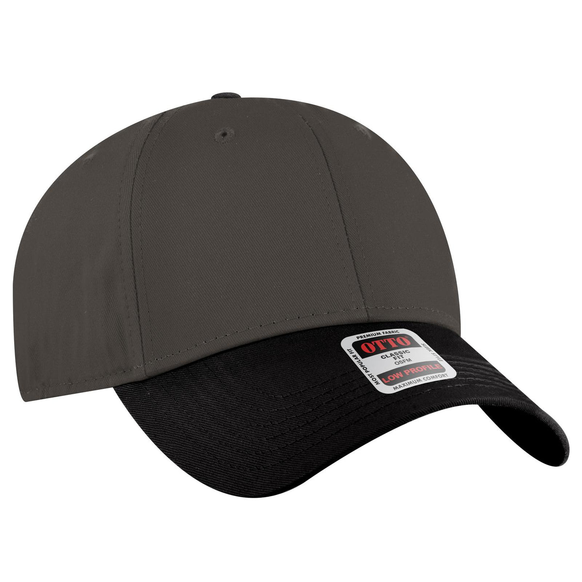 Right View of 032525 - Blk/Ch.Gry/Ch.Gry OTTO CAP 6 Panel Low Profile Baseball Cap
