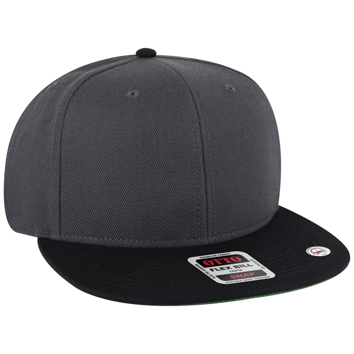 Right View of 032525A - Blk/Ch.Gry/Ch.Gry OTTO CAP "OTTO SNAP" 6 Panel Pro Style Snapback Hat