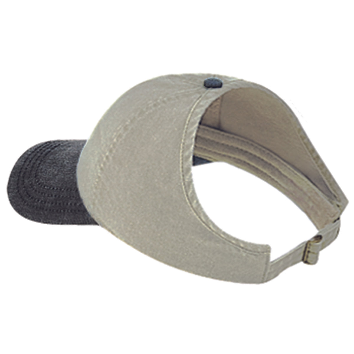 Right View of 0332 - Blk/Kha OTTO CAP 4 Panel Ponytail Cap