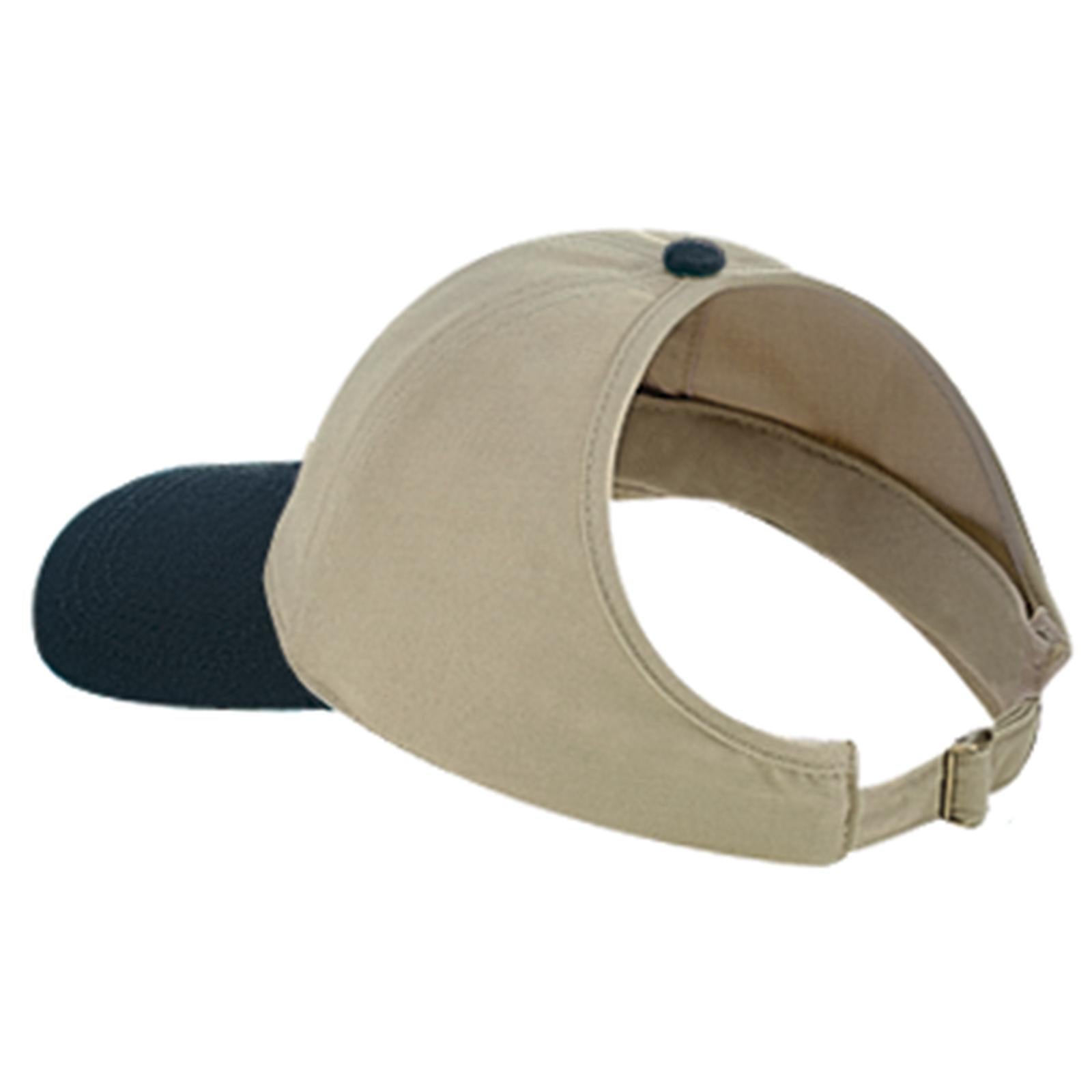 Front View of 0332 - Blk/Kha OTTO CAP 4 Panel Ponytail Cap