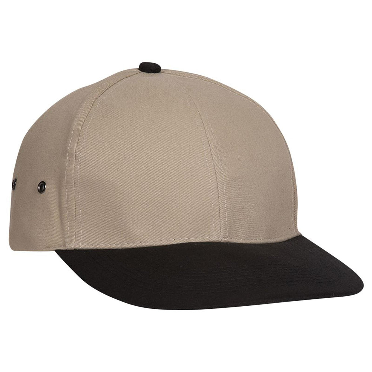 Right View of 0332 - Blk/Kha OTTO CAP 6 Panel Low Profile Baseball Cap