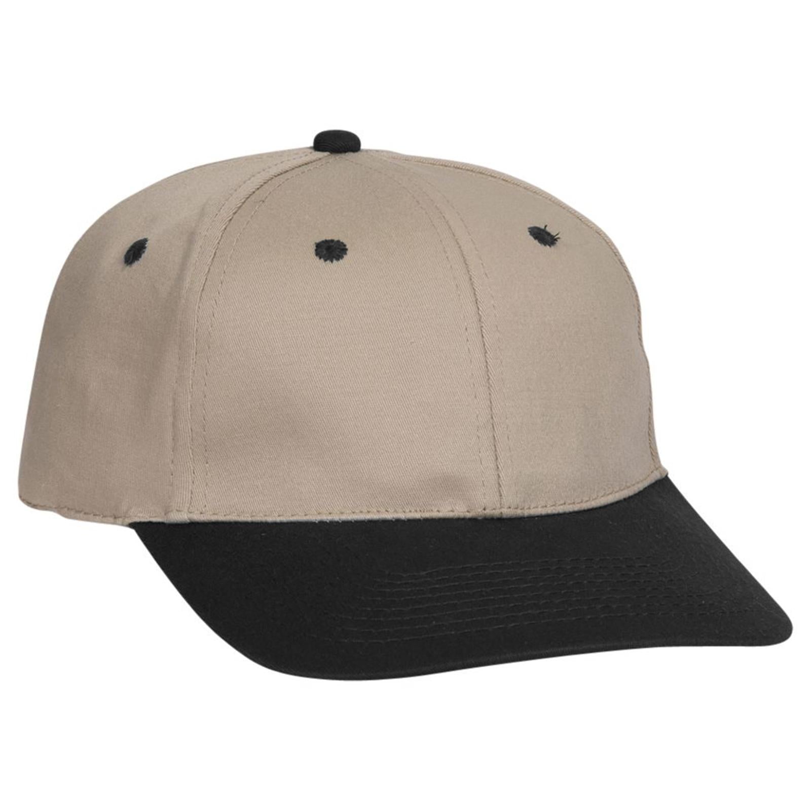 Front View of 0332 - Blk/Kha OTTO CAP "OTTO FLEX" Fitted 6 Panel Low Profile Baseball Cap
