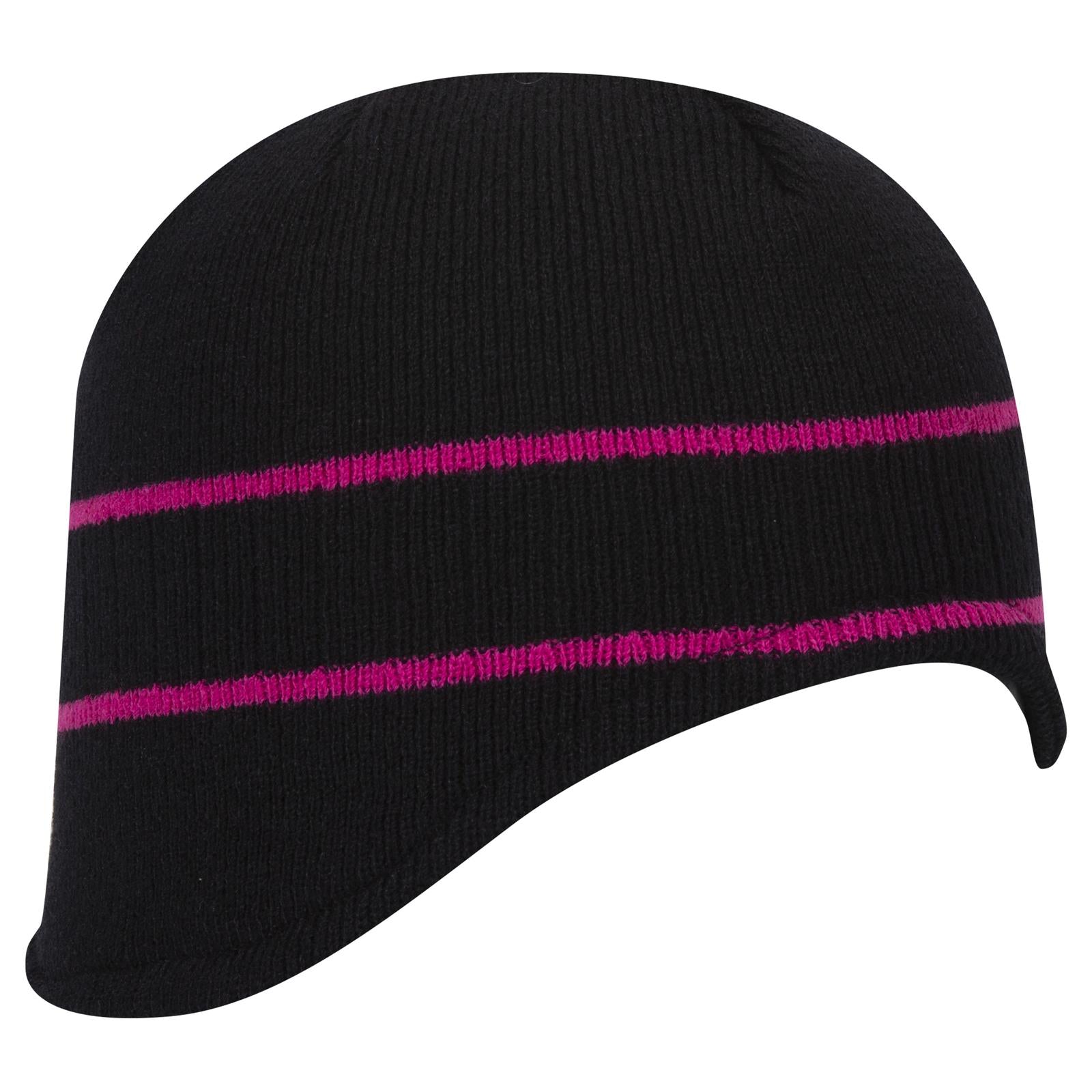 Front View of 0342 - Blk/H.Pnk OTTO CAP Beanie with Stripes