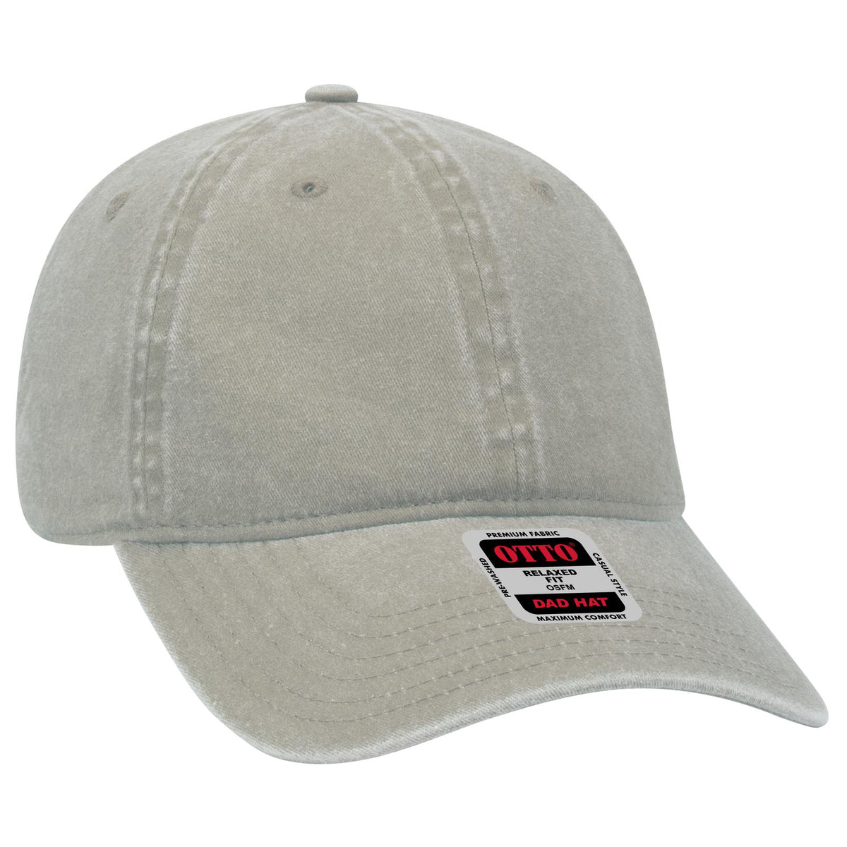 Right View of 035 - Stone Gray OTTO CAP 6 Panel Low Profile Dad Hat