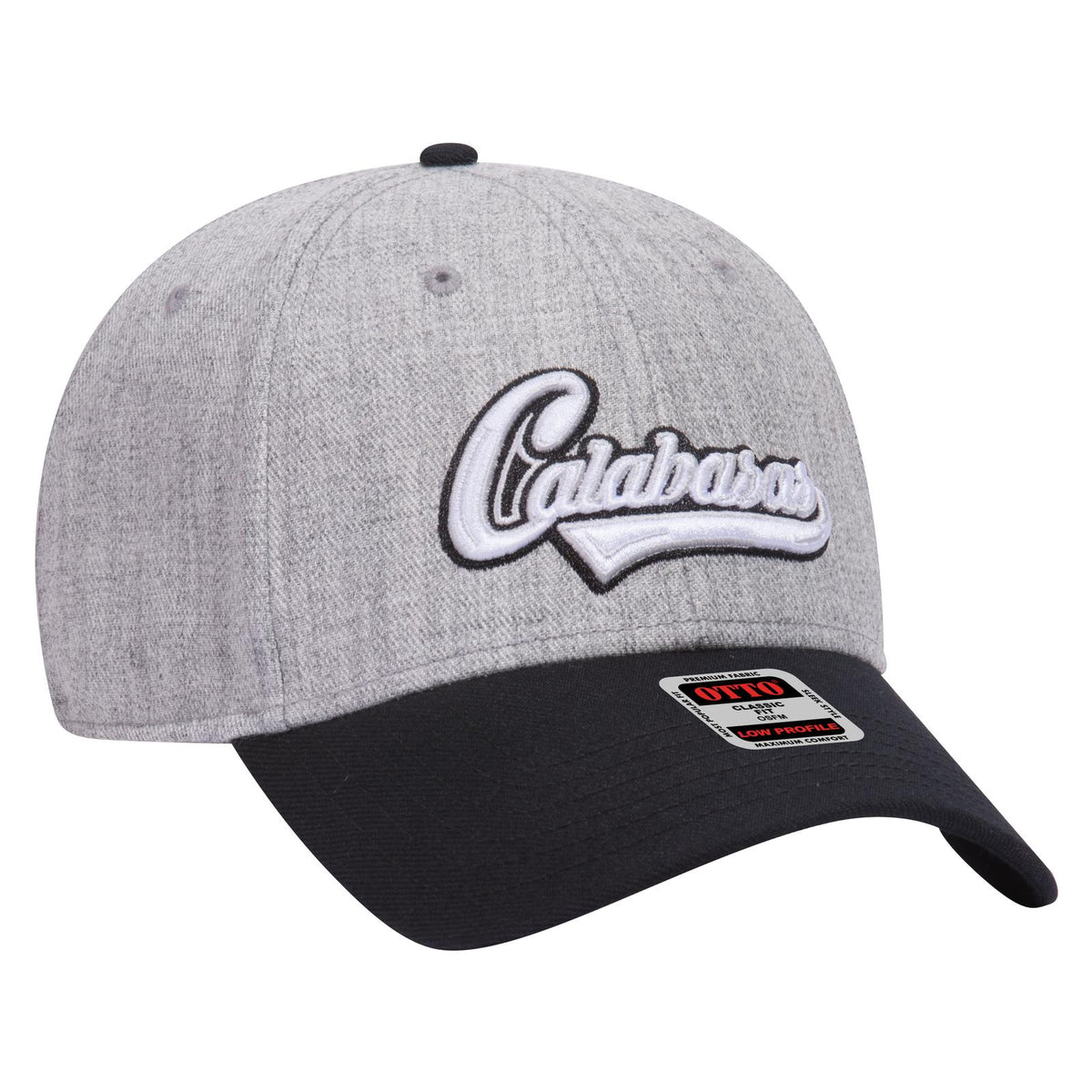 Right View of 0374 - Blk/Hthr. Gry OTTO CAP 6 Panel Low Profile Baseball Cap