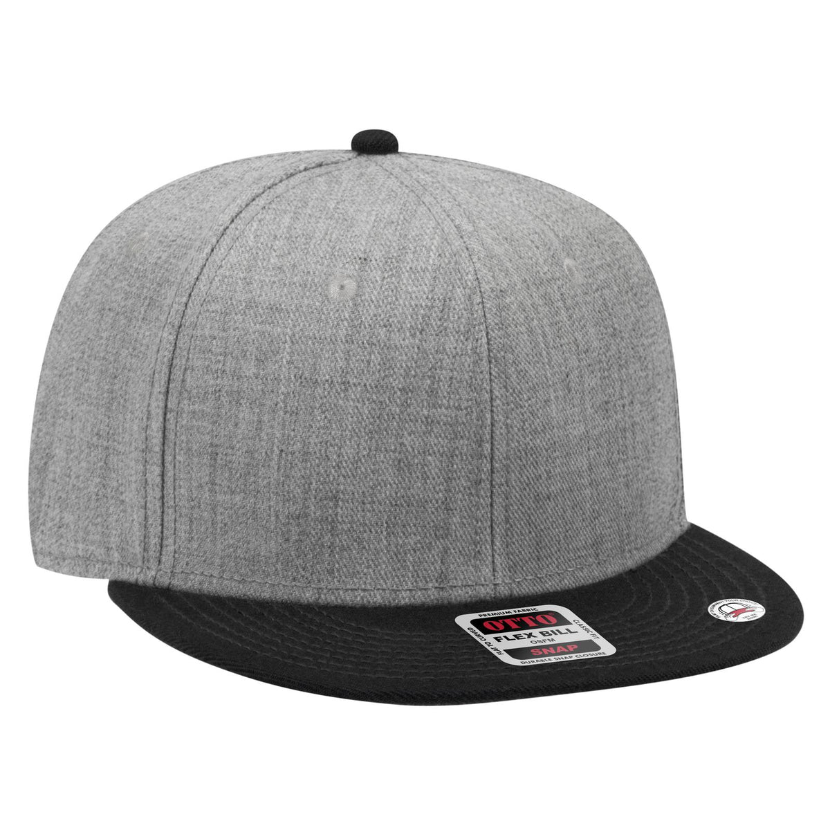 Right View of 037474 - Blk/H.Gry/H.Gry OTTO CAP "OTTO SNAP" 6 Panel Pro Style Snapback Hat